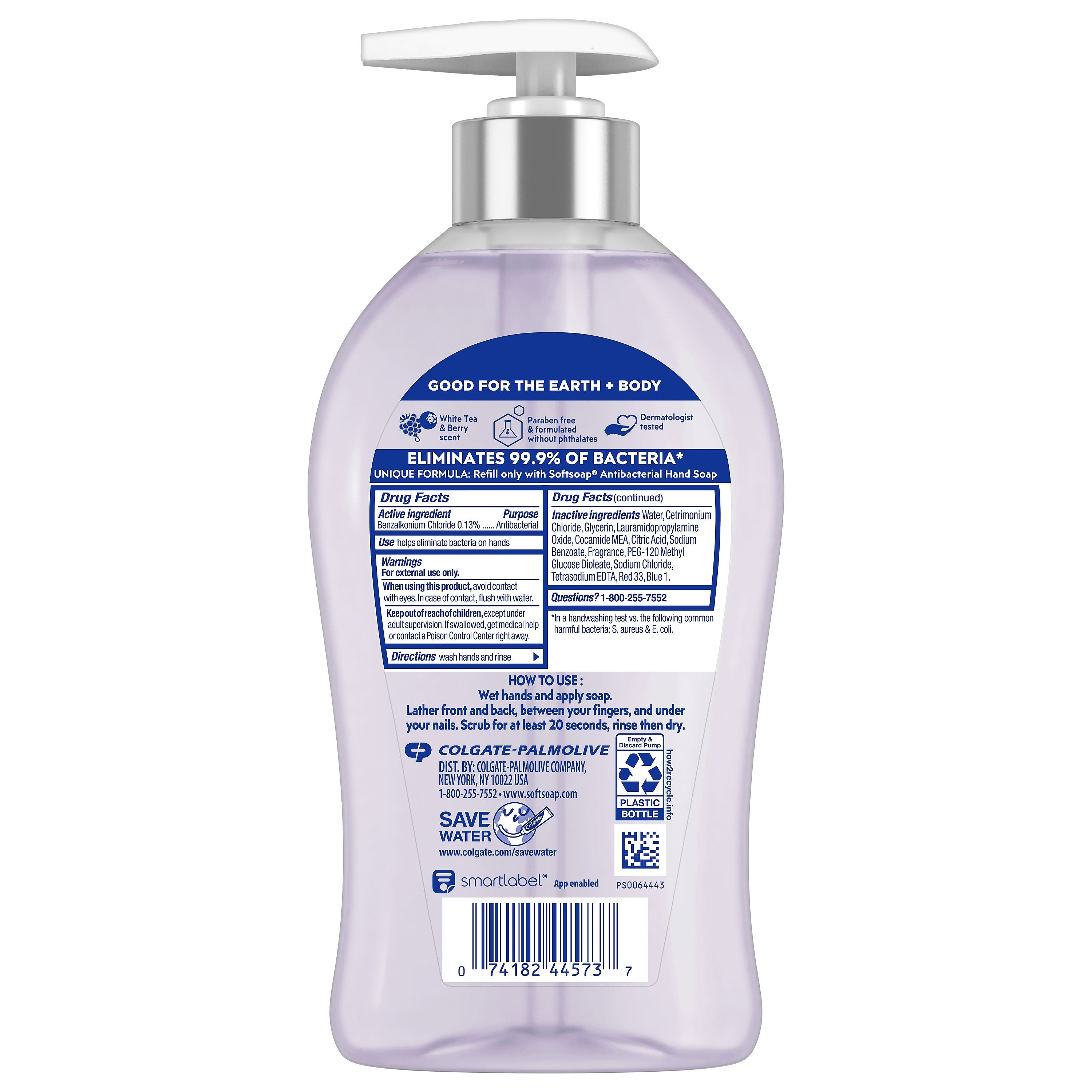 Softsoap Antibacterial Liquid Hand Soap, White Tea & Berry Scent, 11.25 Fl. Oz., 6/Carton