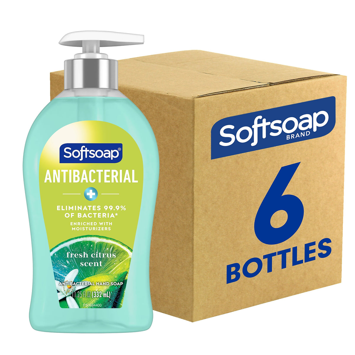 Softsoap Antibacterial Liquid Soap, Fresh Citrus Scent, 11.25 Fl. Oz., 6/Carton