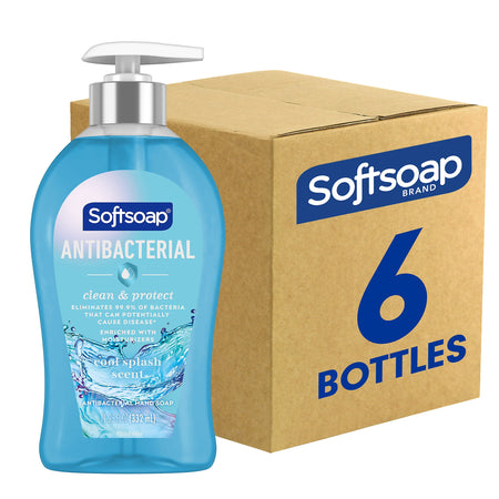 Softsoap Clean & Protect Antibacterial Liquid Hand Soap, Cool Splash Scent, 11.25 Fl. Oz., 6/Carton