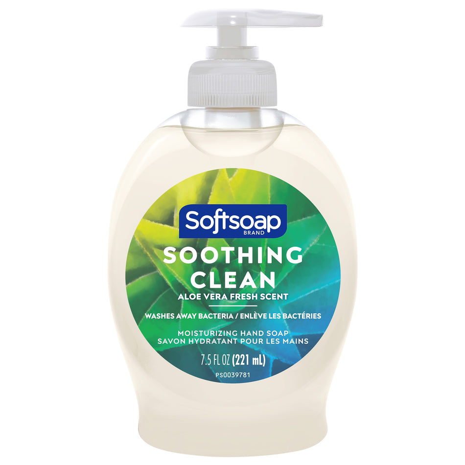 Softsoap Soothing Clean Liquid Hand Soap, Aloe Vera Scent, 7.5 oz., 6/Carton