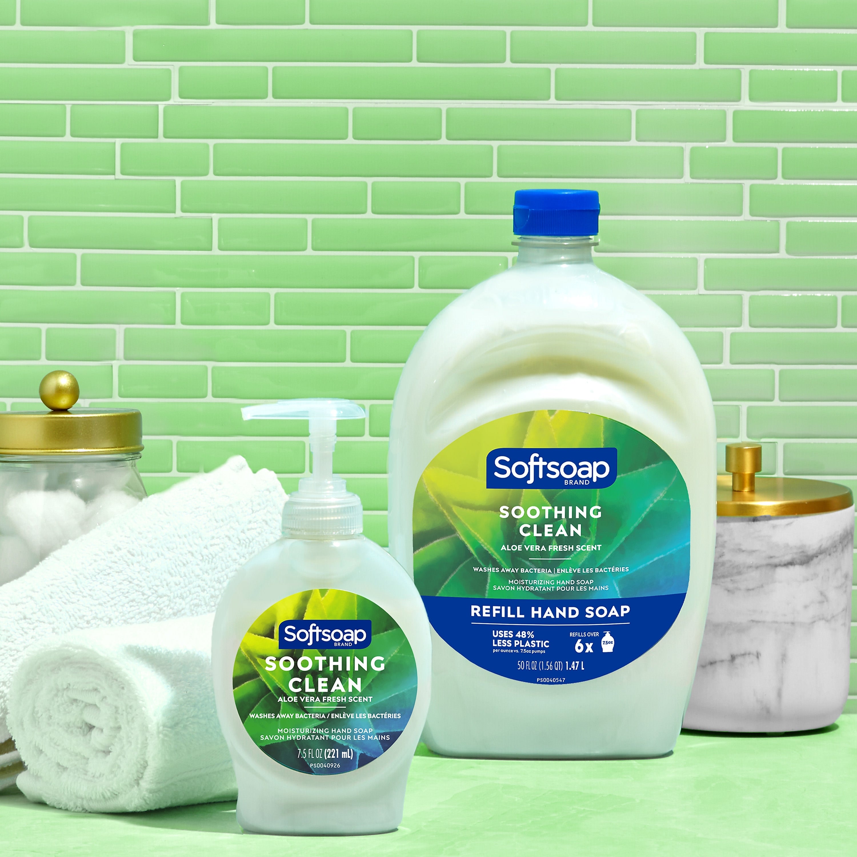 Softsoap Soothing Clean Liquid Hand Soap, Aloe Vera Scent, 7.5 oz., 6/Carton