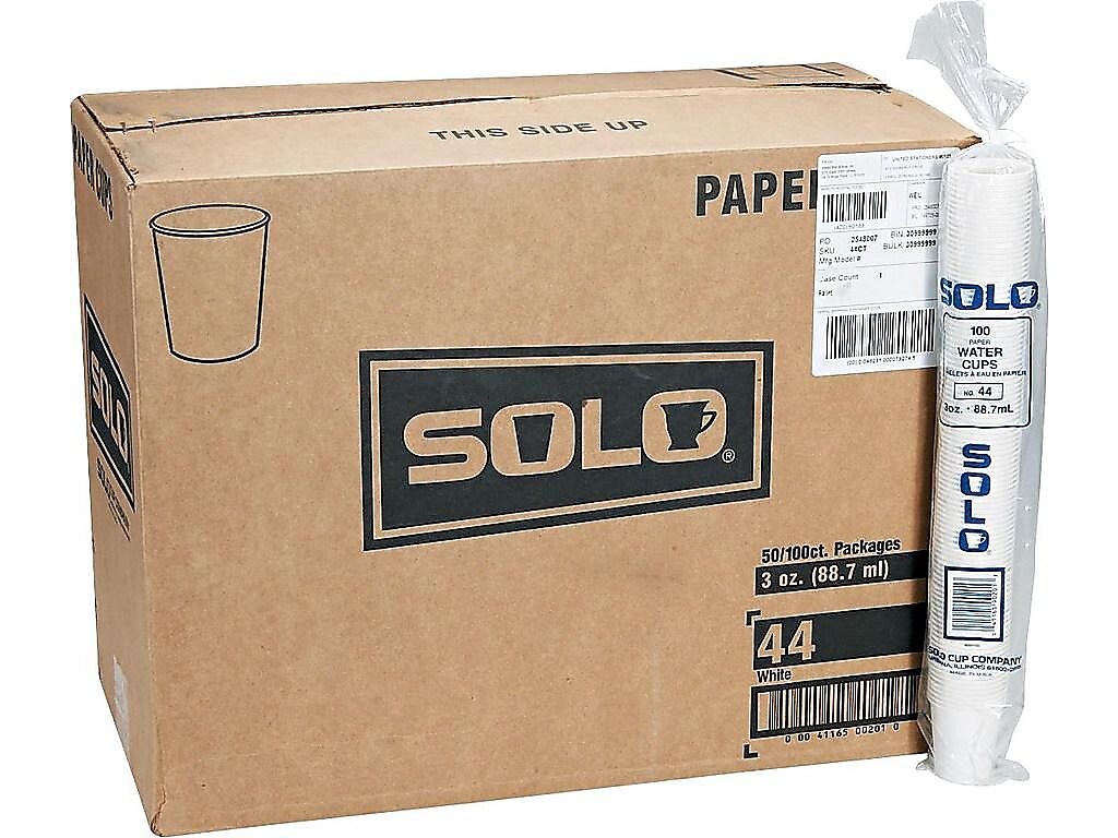 Solo Bare Eco-Forward Cold Cups, 3 Oz., White, 100/Pack