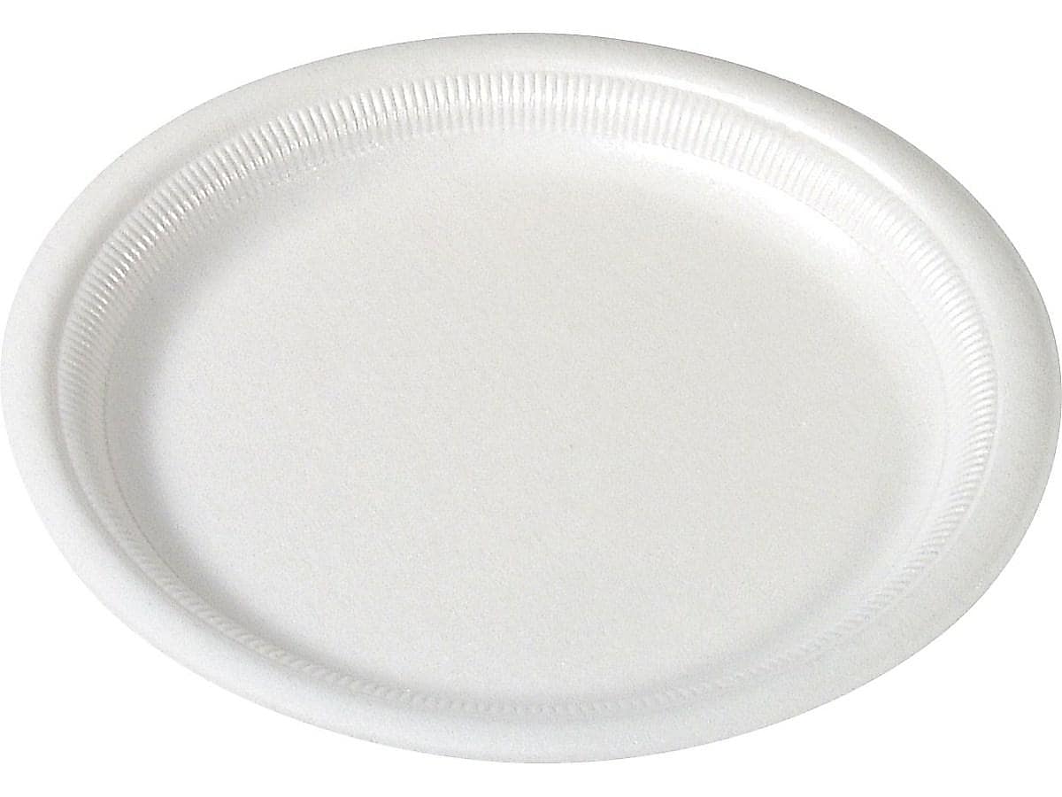 Solo Concorde Foam Plates, White, 125/Pack