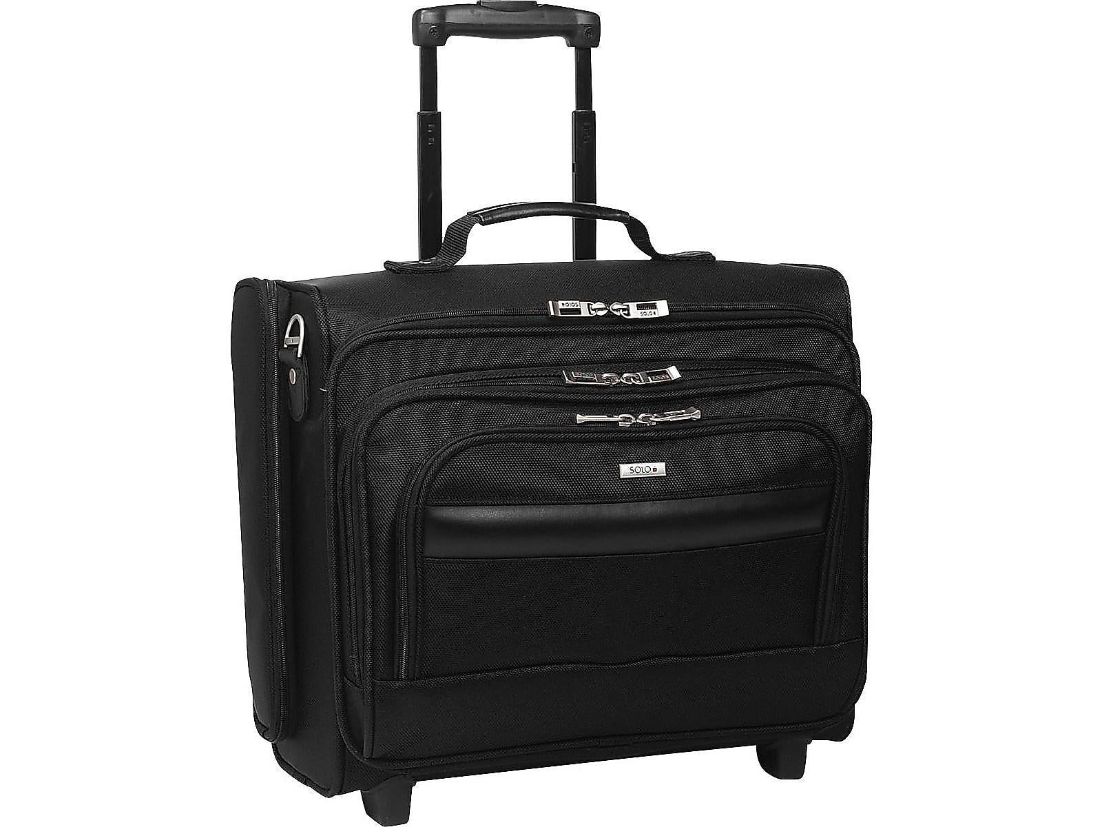 Solo New York Midtown Collection Columbus Laptop Rolling Briefcase, Black Polyester