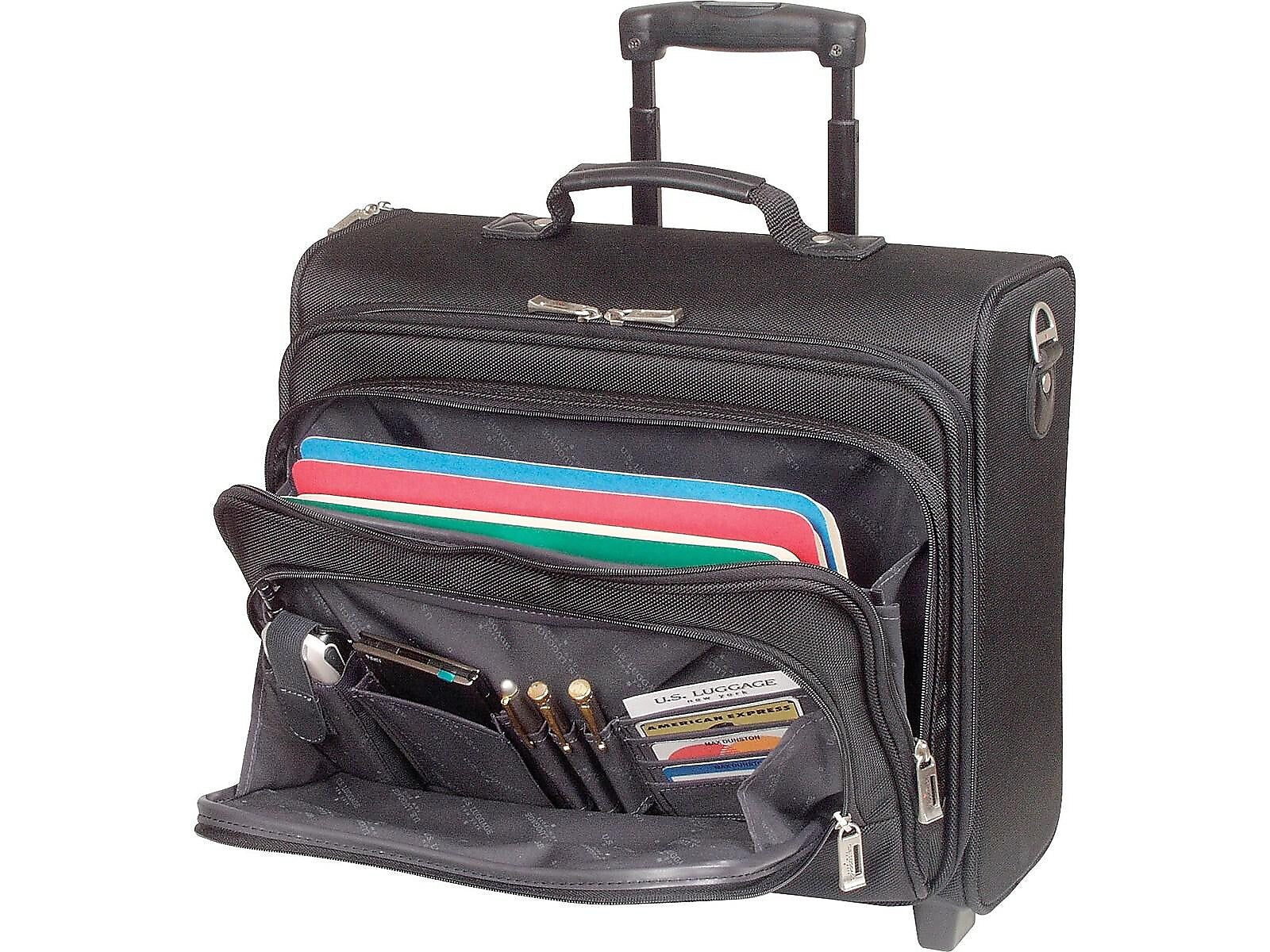 Solo New York Midtown Collection Columbus Laptop Rolling Briefcase, Black Polyester