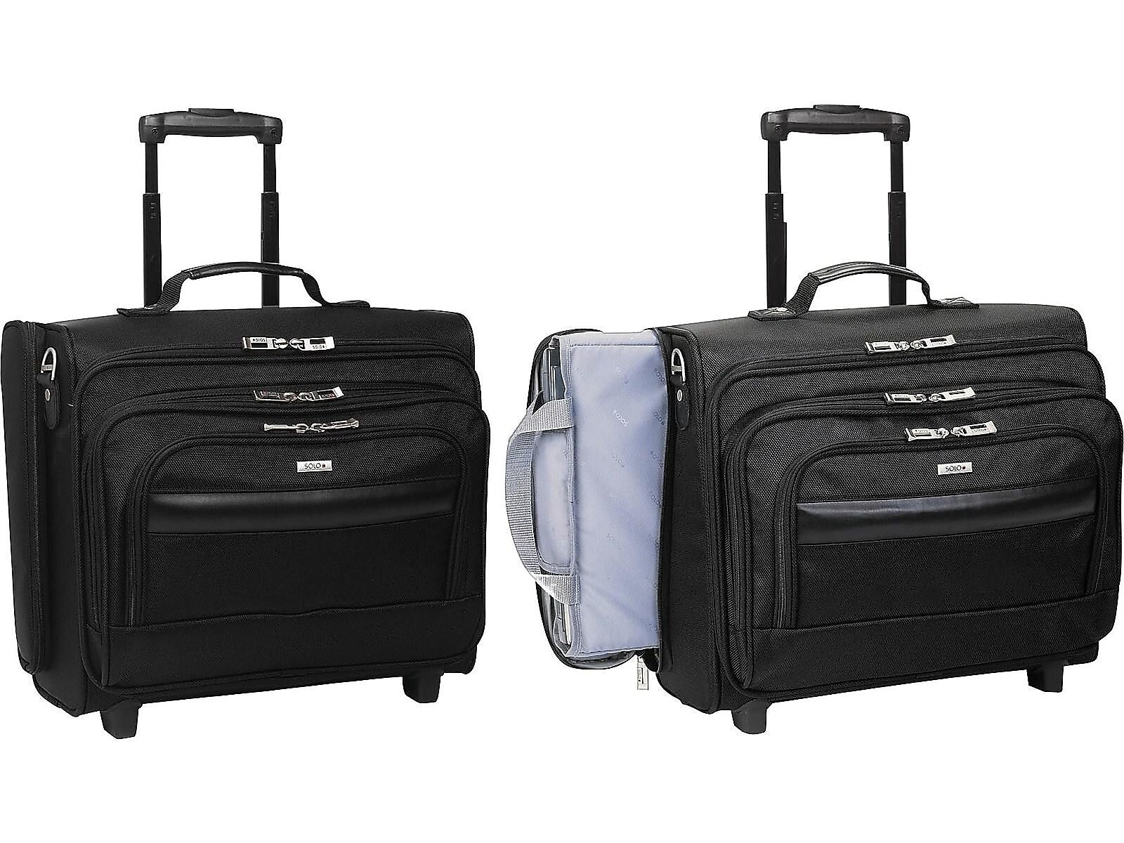 Solo New York Midtown Collection Columbus Laptop Rolling Briefcase, Black Polyester