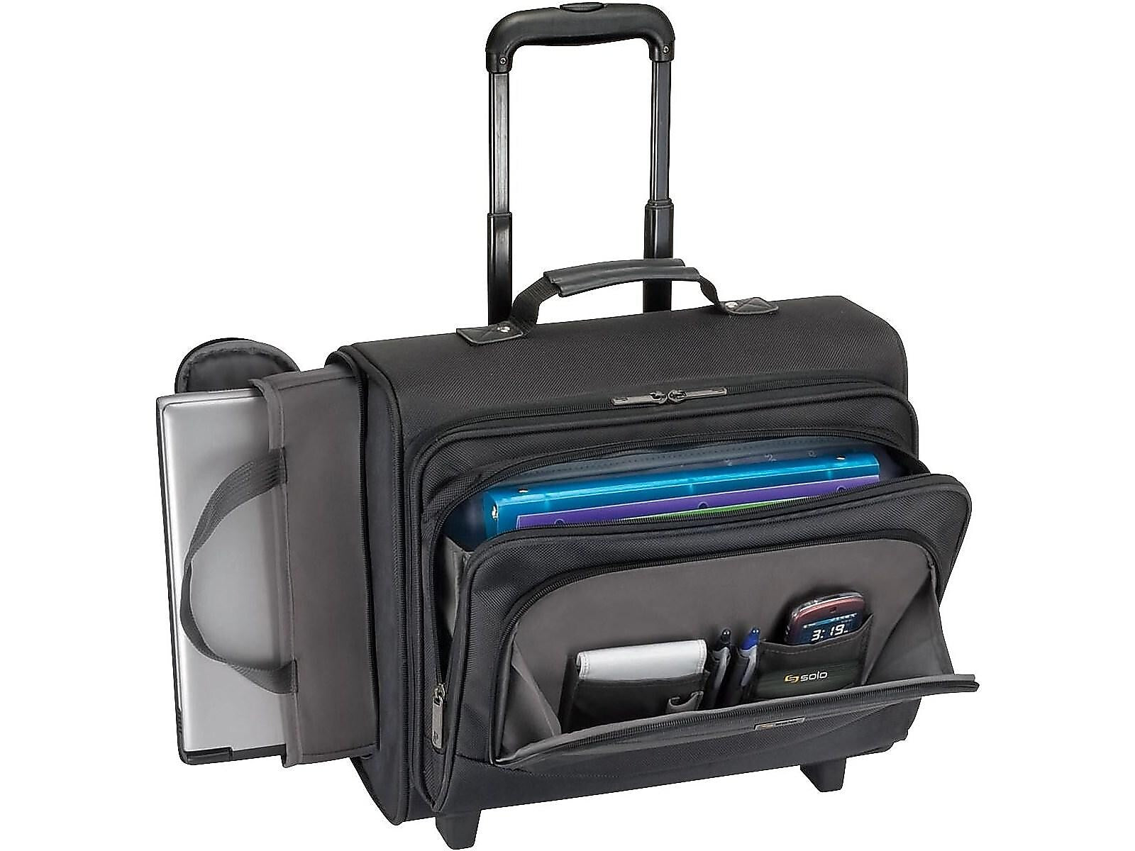 Solo New York Midtown Collection Columbus Laptop Rolling Briefcase, Black Polyester