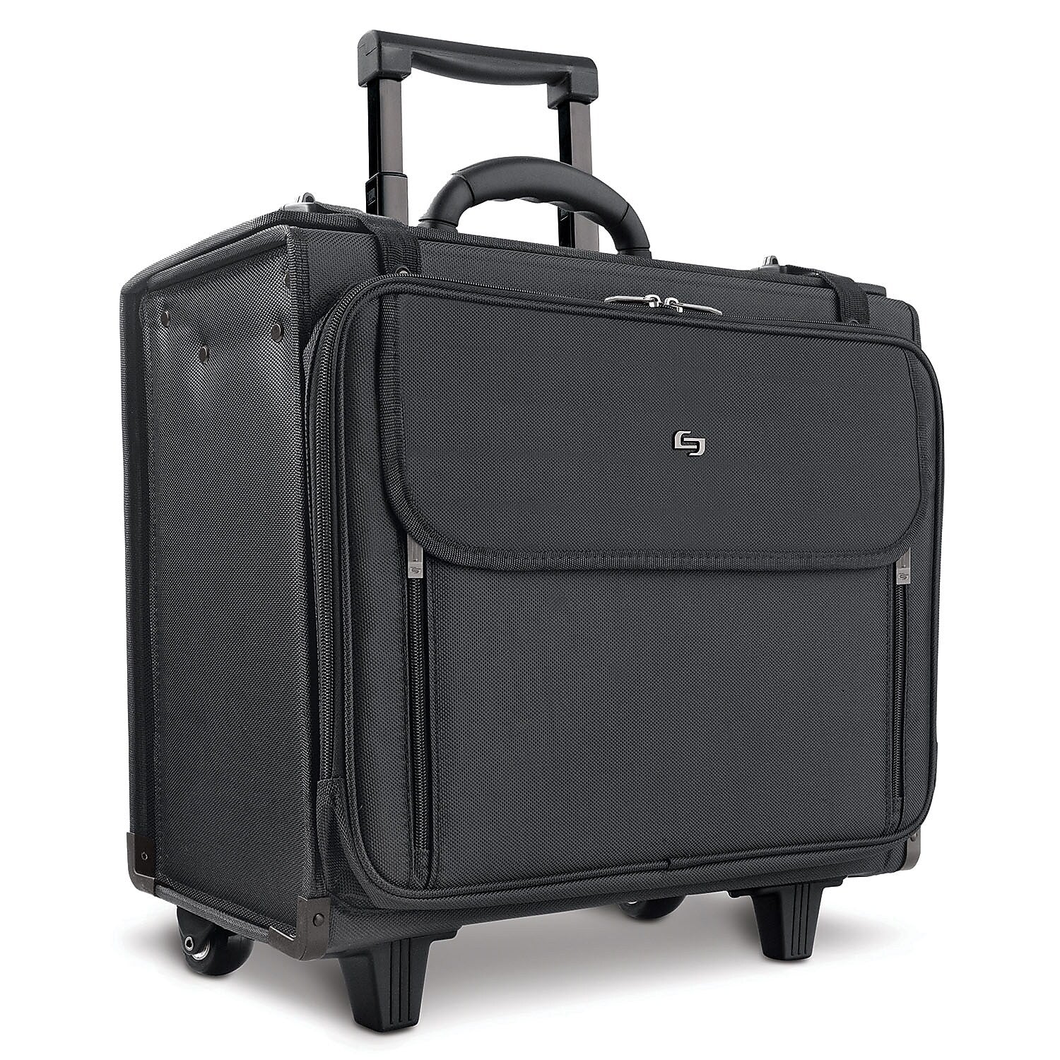 Solo New York Midtown Collection Morgan Laptop Rolling Briefcase, Black Polyester