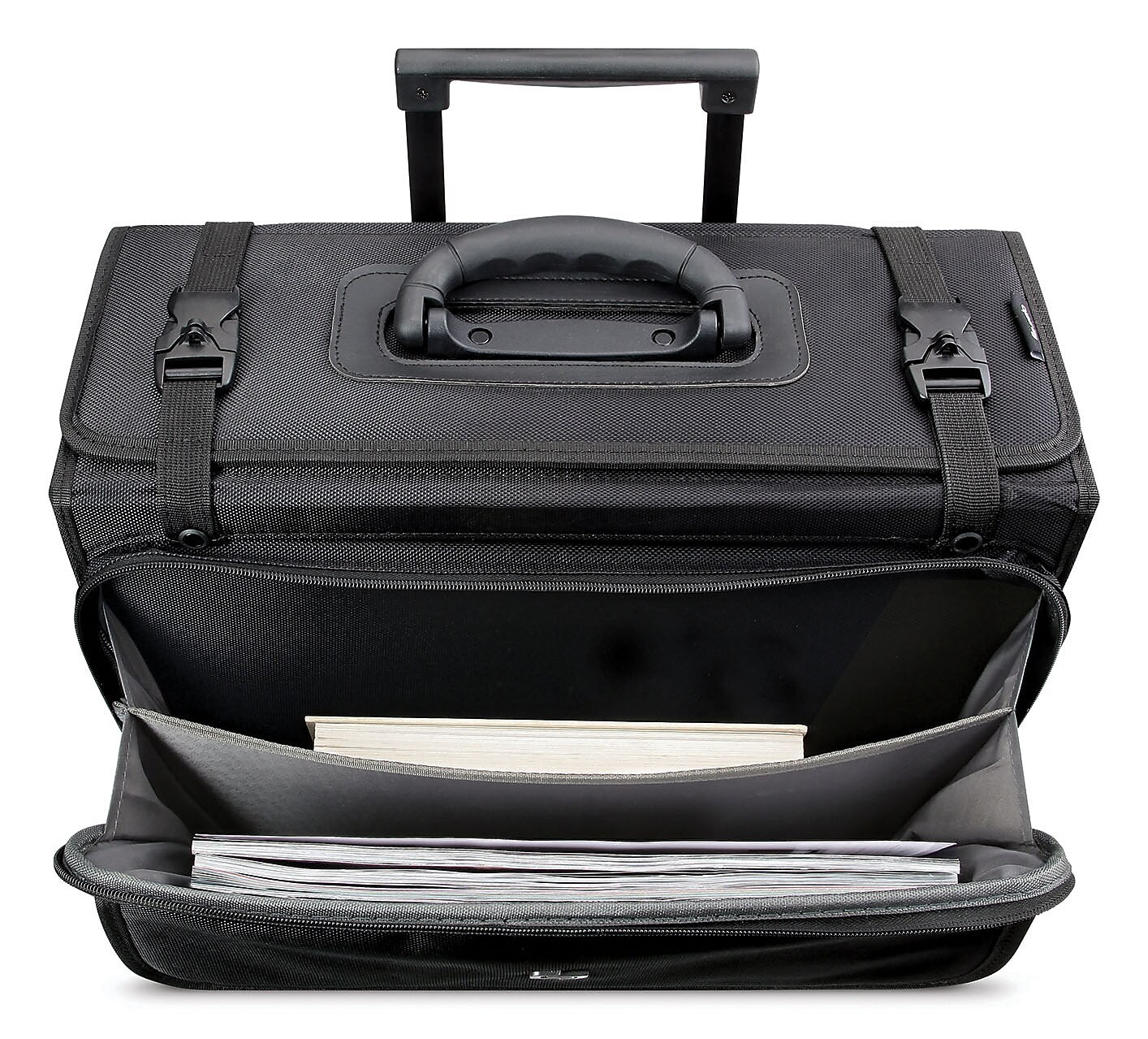 Solo New York Midtown Collection Morgan Laptop Rolling Briefcase, Black Polyester