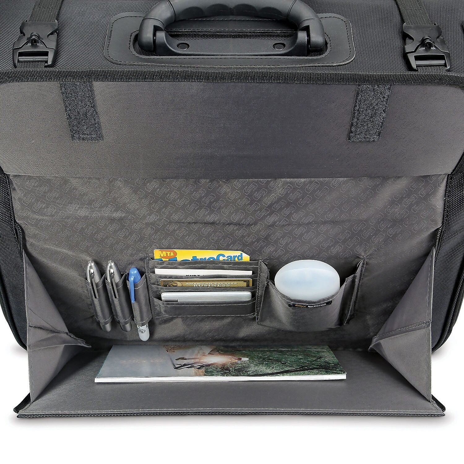 Solo New York Midtown Collection Morgan Laptop Rolling Briefcase, Black Polyester