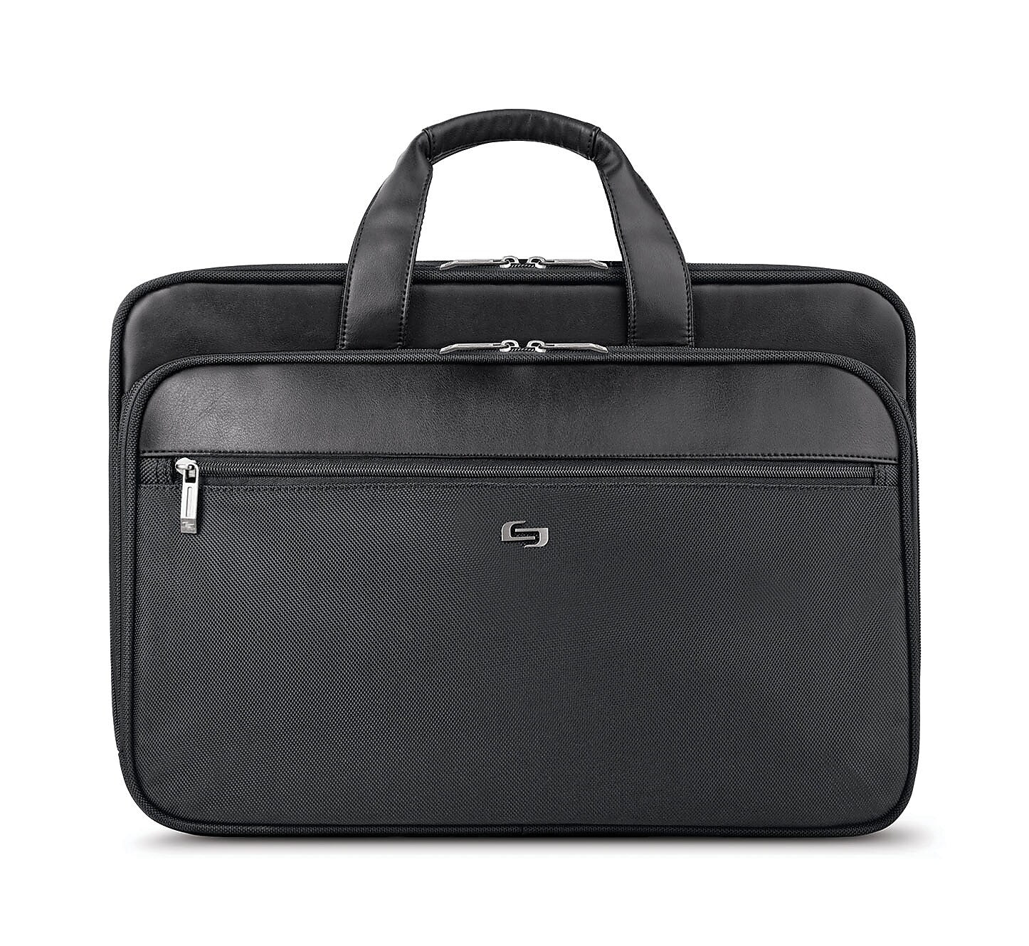 Solo New York Midtown Collection Paramount Laptop Briefcase, Black Polyester