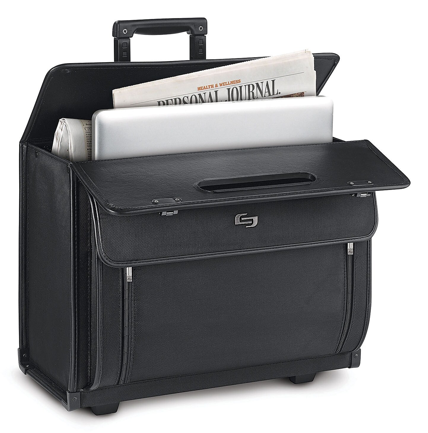 Solo New York Midtown Collection Paramount Laptop Briefcase, Black Polyester