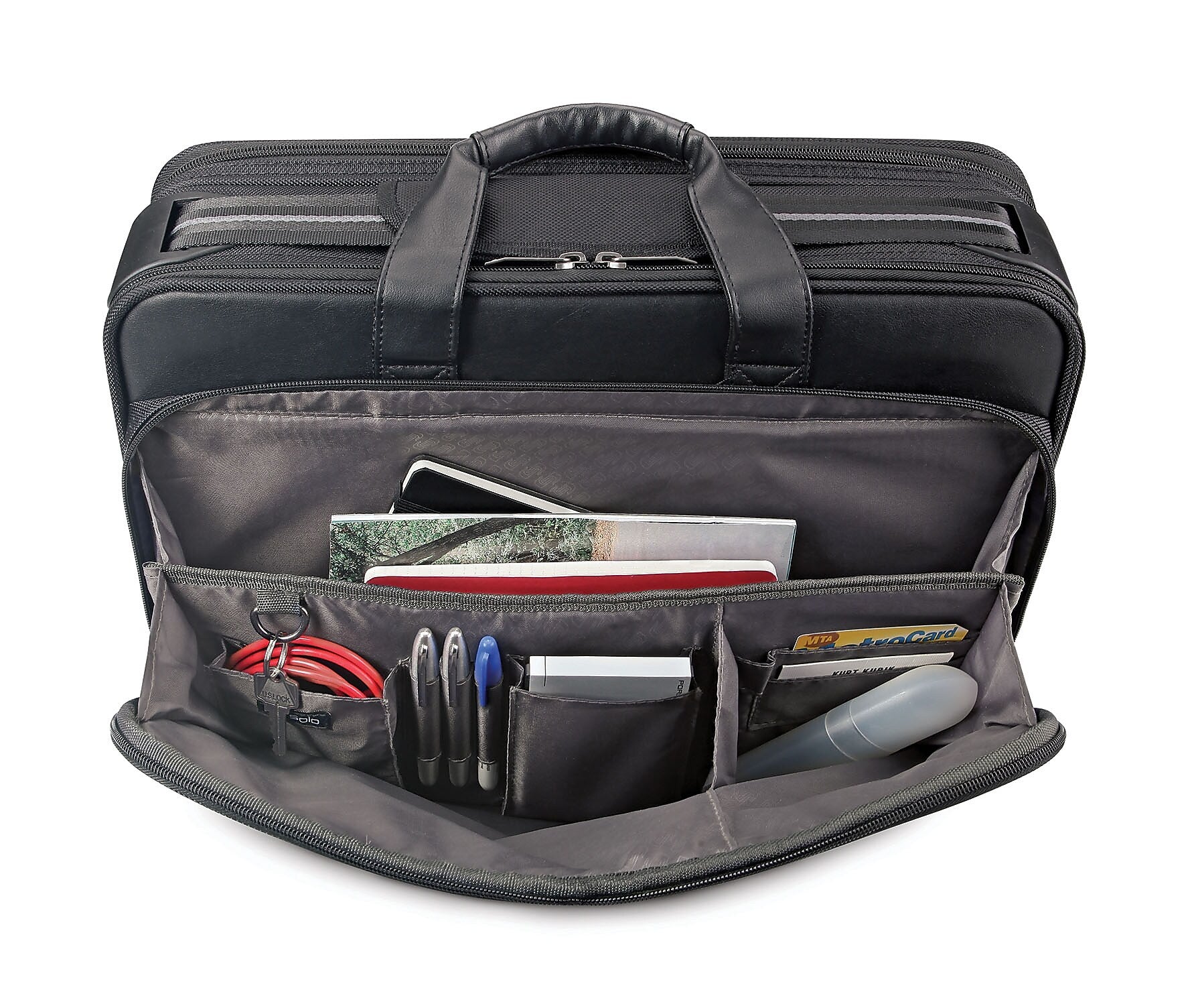 Solo New York Midtown Collection Paramount Laptop Briefcase, Black Polyester