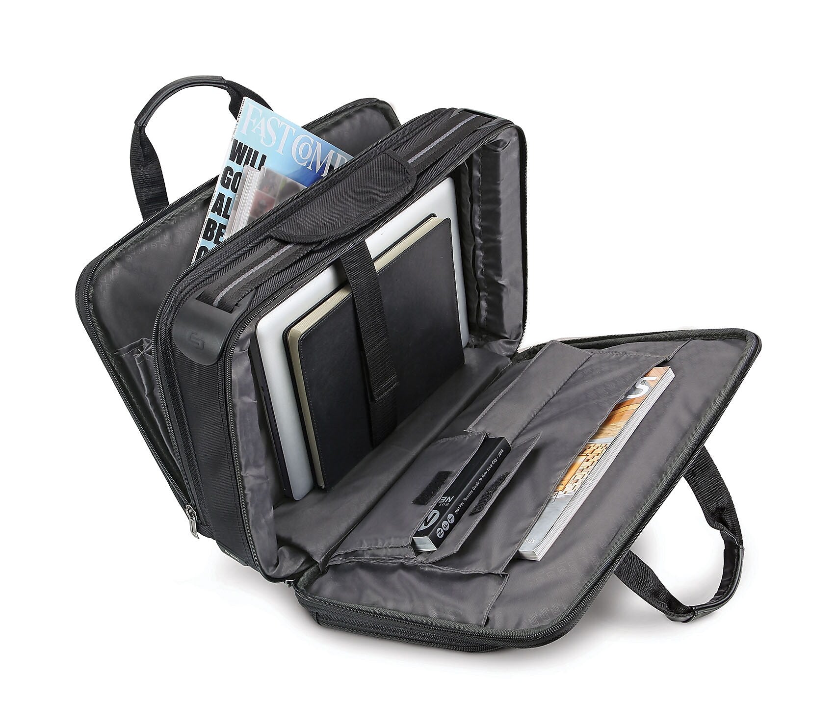 Solo New York Midtown Collection Paramount Laptop Briefcase, Black Polyester