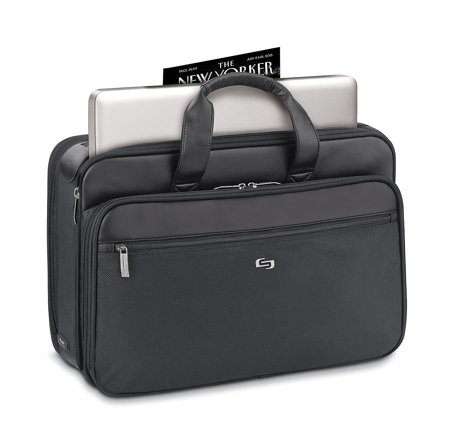 Solo New York Midtown Collection Paramount Laptop Briefcase, Black Polyester