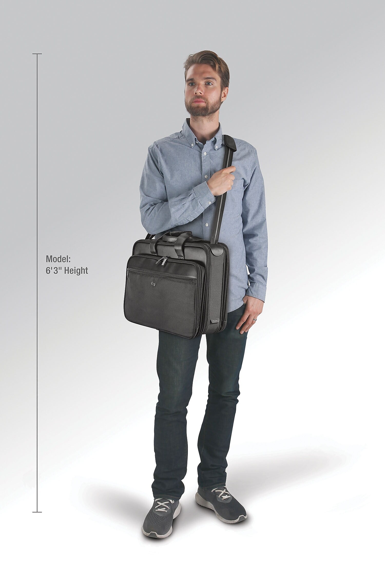 Solo New York Midtown Collection Paramount Laptop Briefcase, Black Polyester