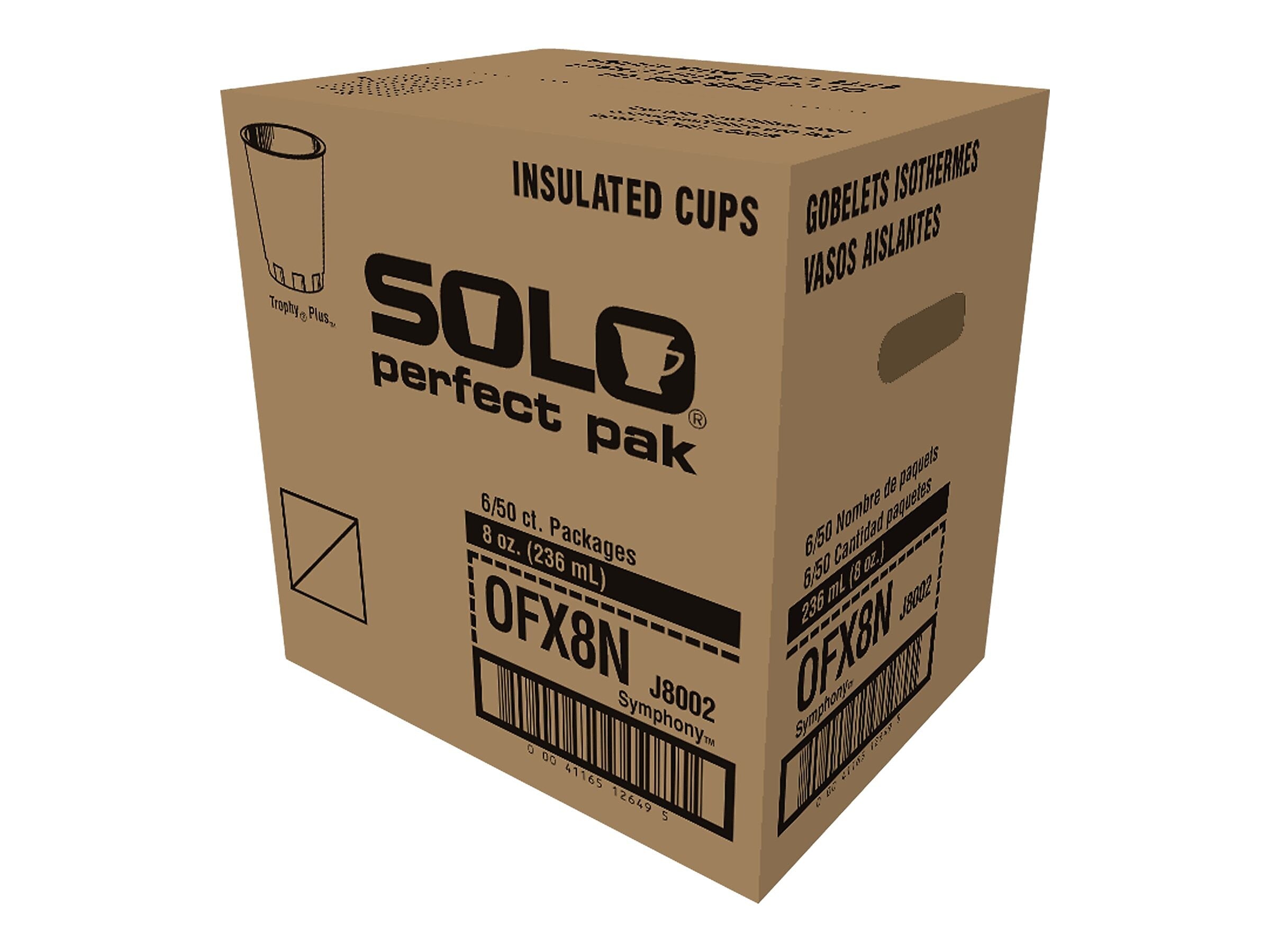 Solo Symphony® Trophy® Plus™ Hot/Cold Cups, 8 Oz., Multicolor, 50/Pack