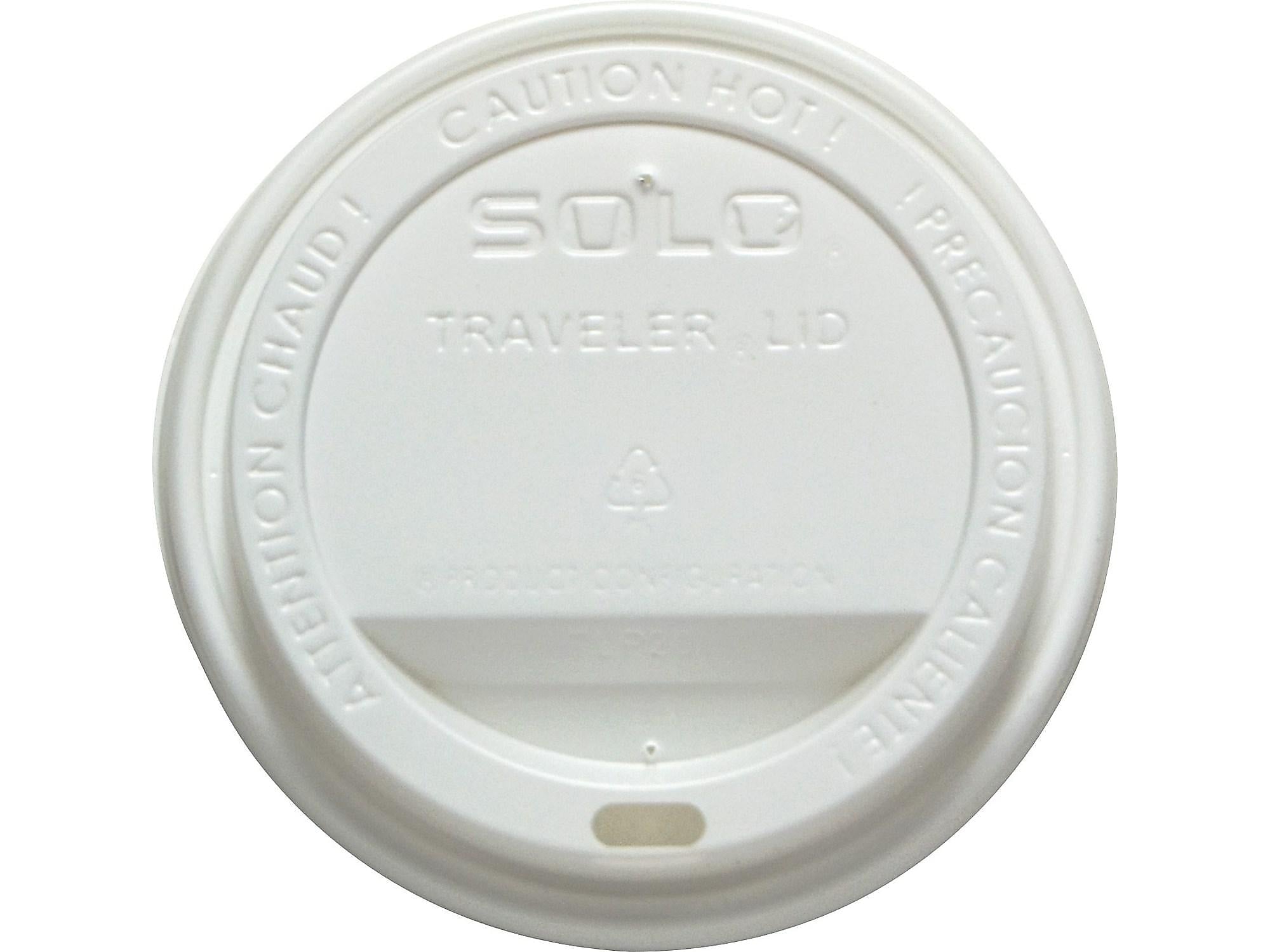 Solo Traveler Lids, White, 1000/Carton