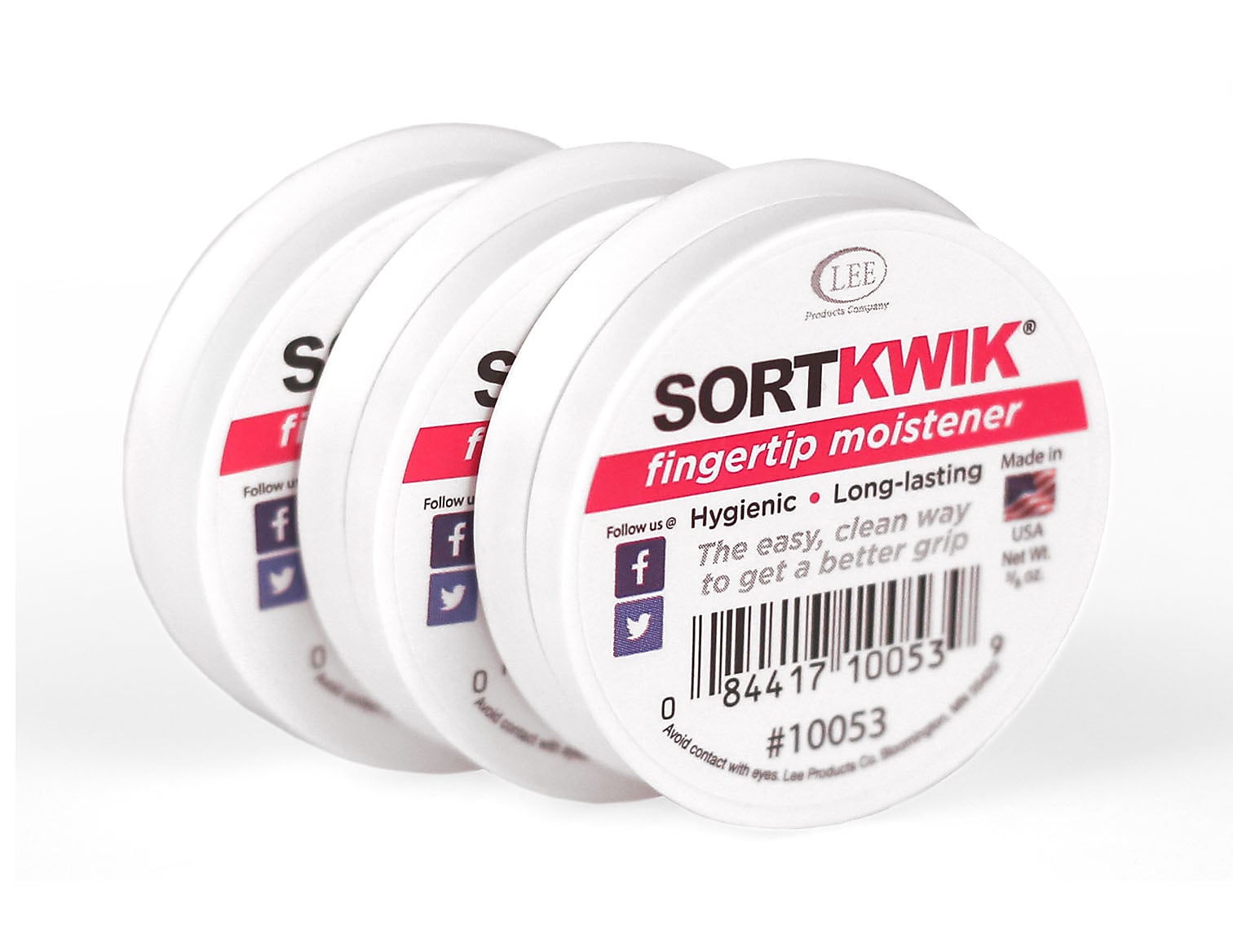 Sortkwik 0.38 oz. Fingertip Moistener, Pink, 3/Pack