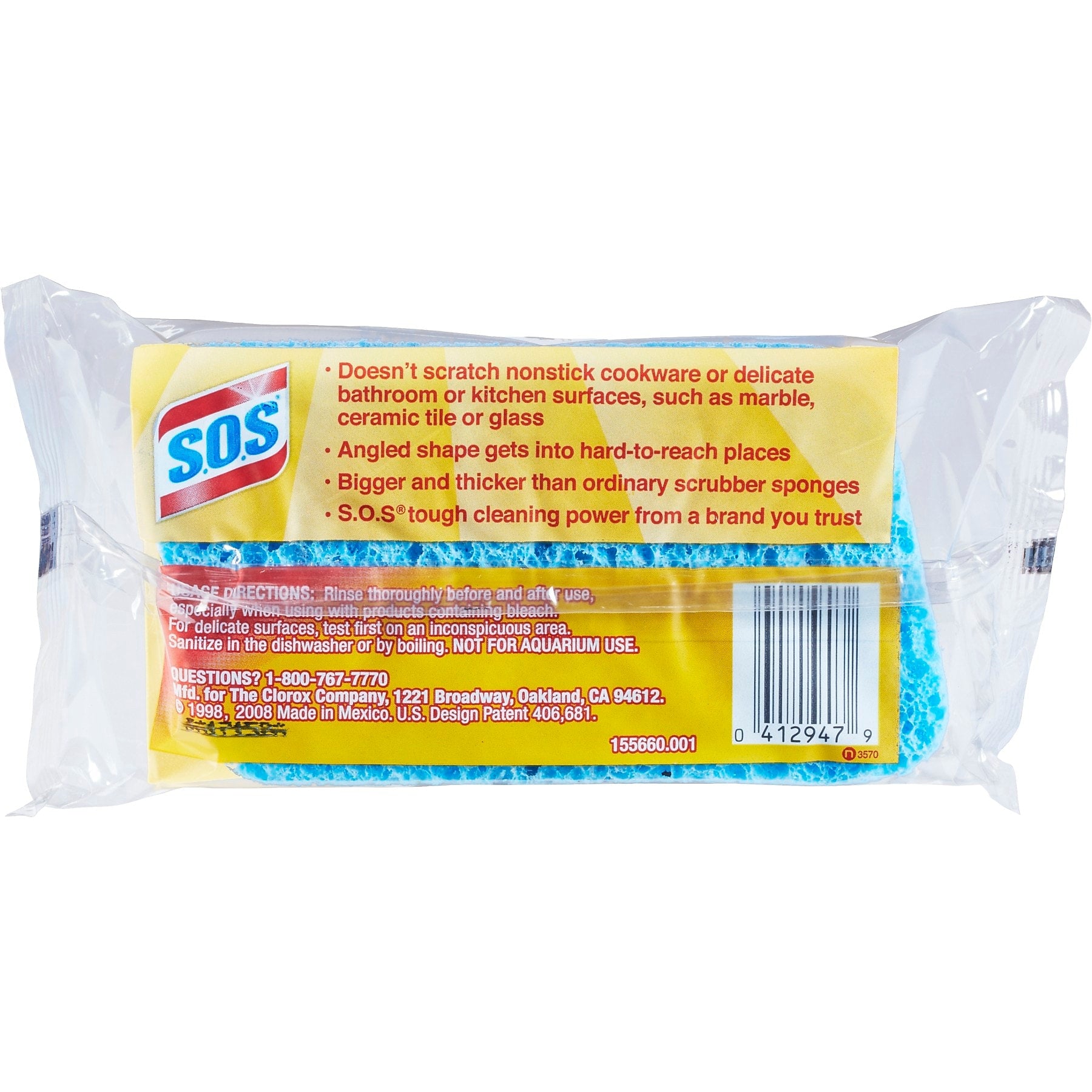 S.O.S All Surface Scrubber Sponge, 12/Case