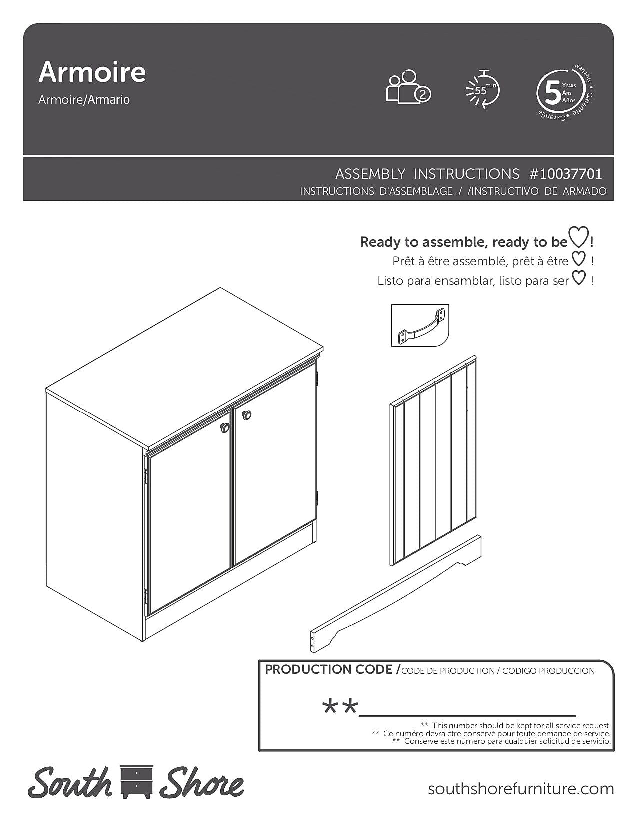 South Shore Morgan Small 2-Door Storage Cabinet, Pure White