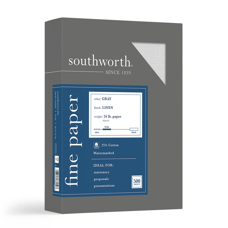 Southworth 8.5" x 11" Business Paper, 24 Lbs., Linen, 500/Box