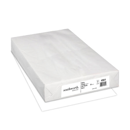 Southworth 8.5" x 14" Business Paper, 20 lbs., White with Wove Finish, 500 Sheets/Ream