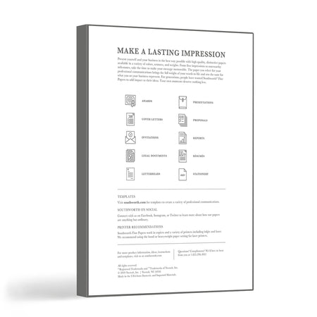 Southworth Linen Resume 100% Recycled 8.5" x 11" Multipurpose Paper, 32 Lbs., 100 Brightness