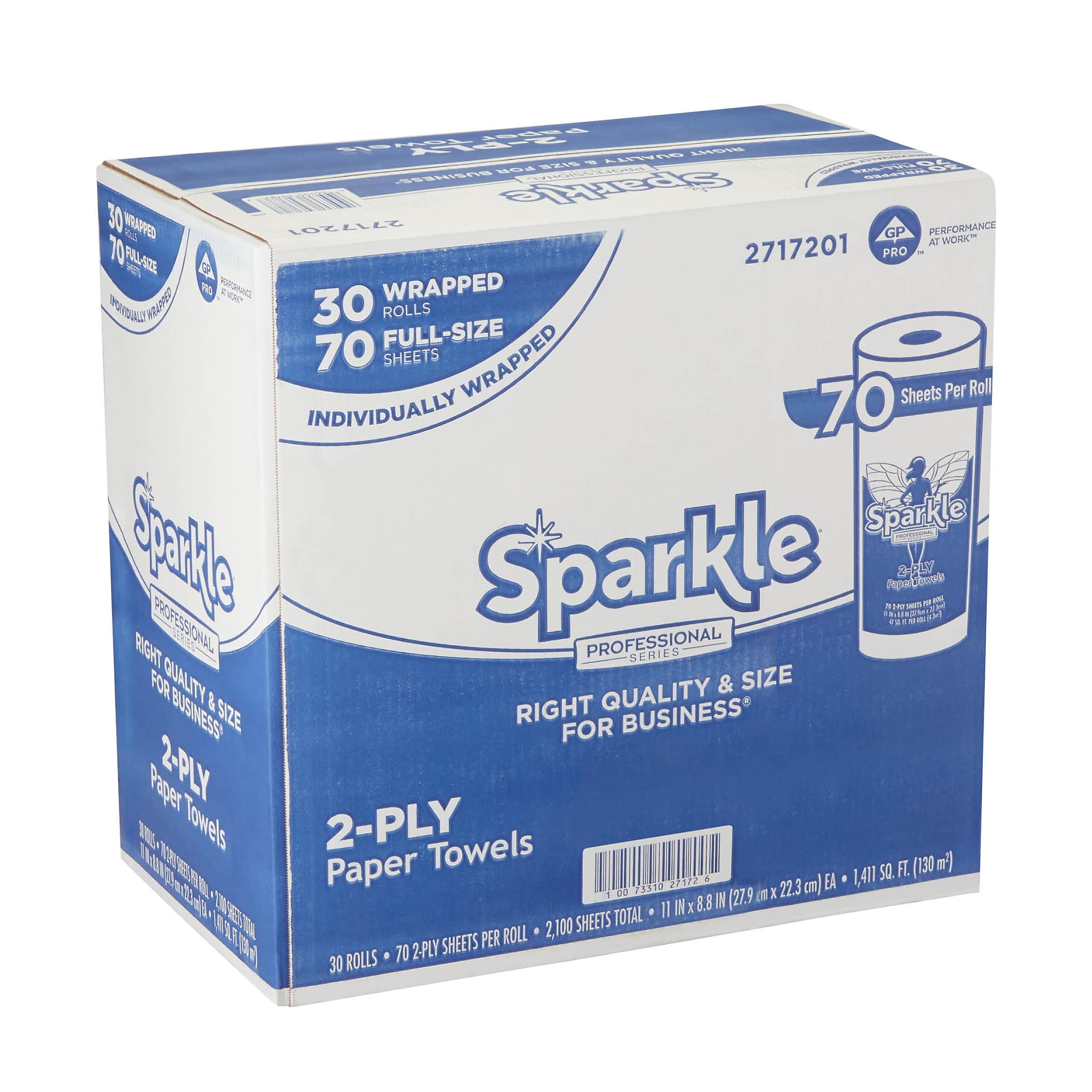 Sparkle Professional Series Paper Towels, 2-ply, 70 Sheets/Roll, 30 Rolls/Pack