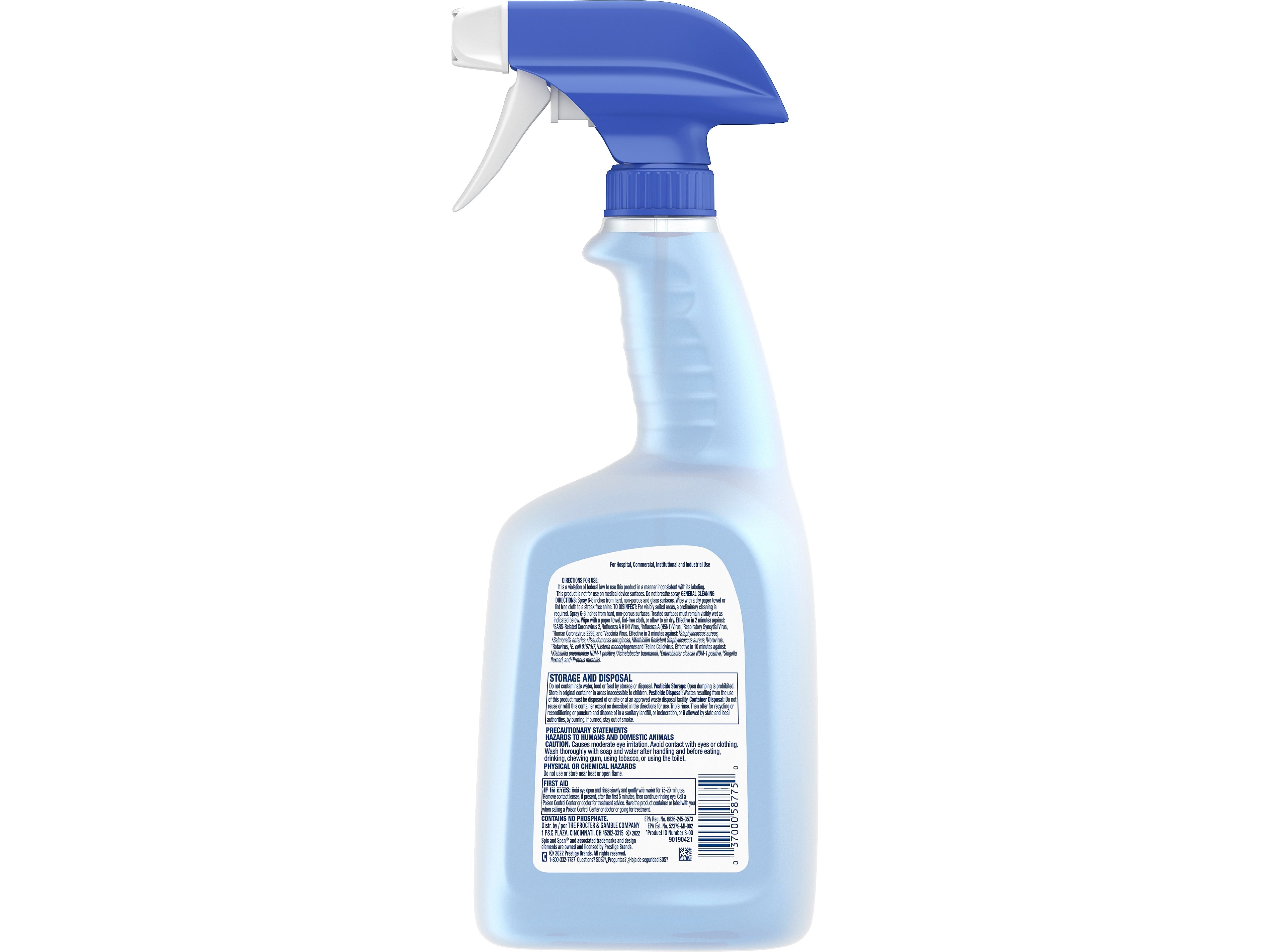 Spic & Span Disinfecting All-Purpose Spray and Glass Cleaner, Fresh Scent, 32 Fl. Oz., 8/Carton