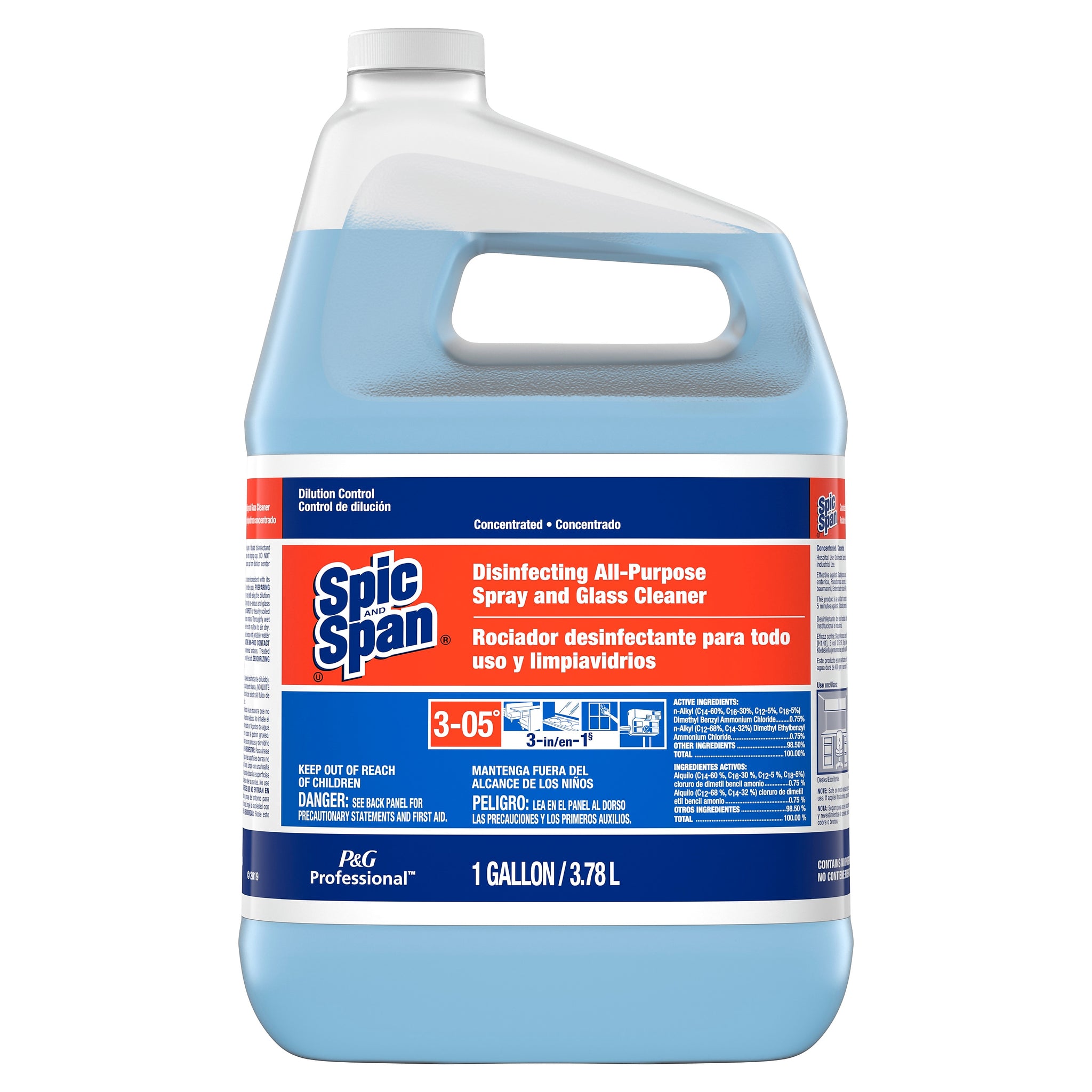 Spic & Span Professional Disinfectant All Purpose Spray & Glass Cleaner, 2 Gallons/Carton
