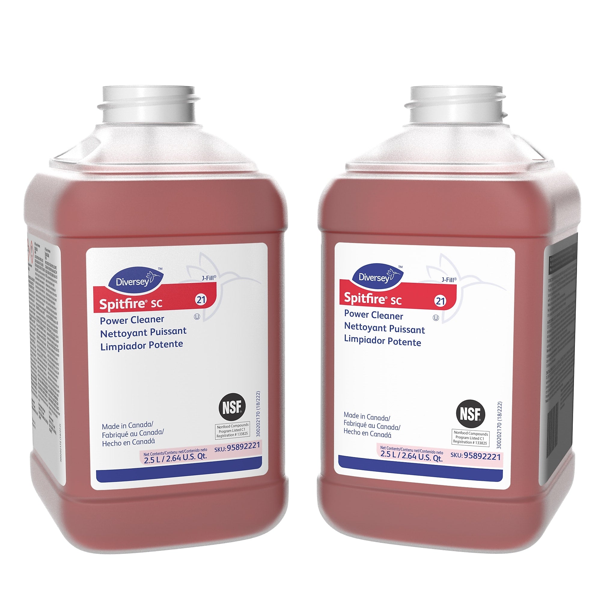 Spitfire SC Multipurpose Cleaner for Diversey J-Fill, Pine, 2.5 L / 2.64 U.S. Qt., 2/Carton