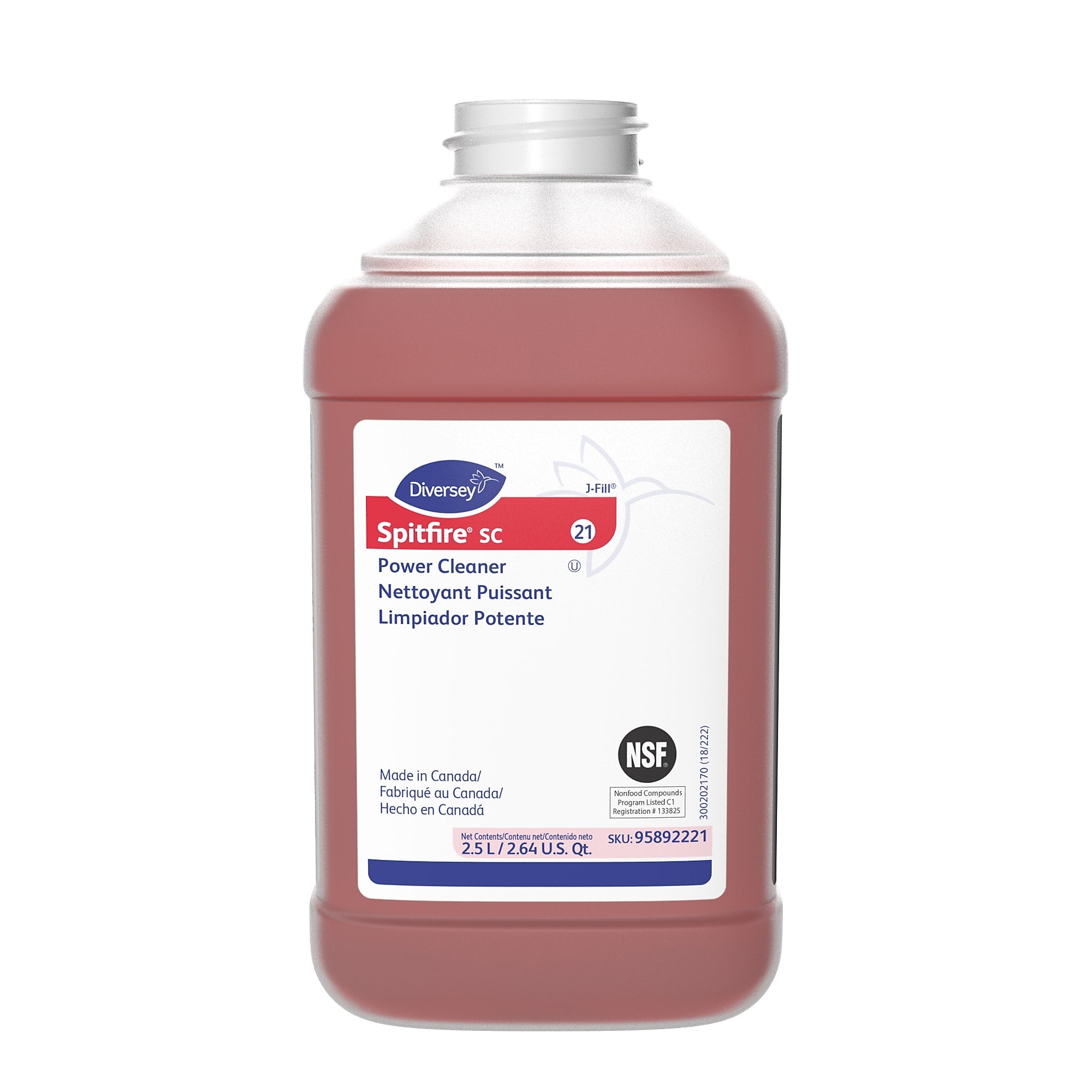 Spitfire SC Multipurpose Cleaner for Diversey J-Fill, Pine, 2.5 L / 2.64 U.S. Qt., 2/Carton