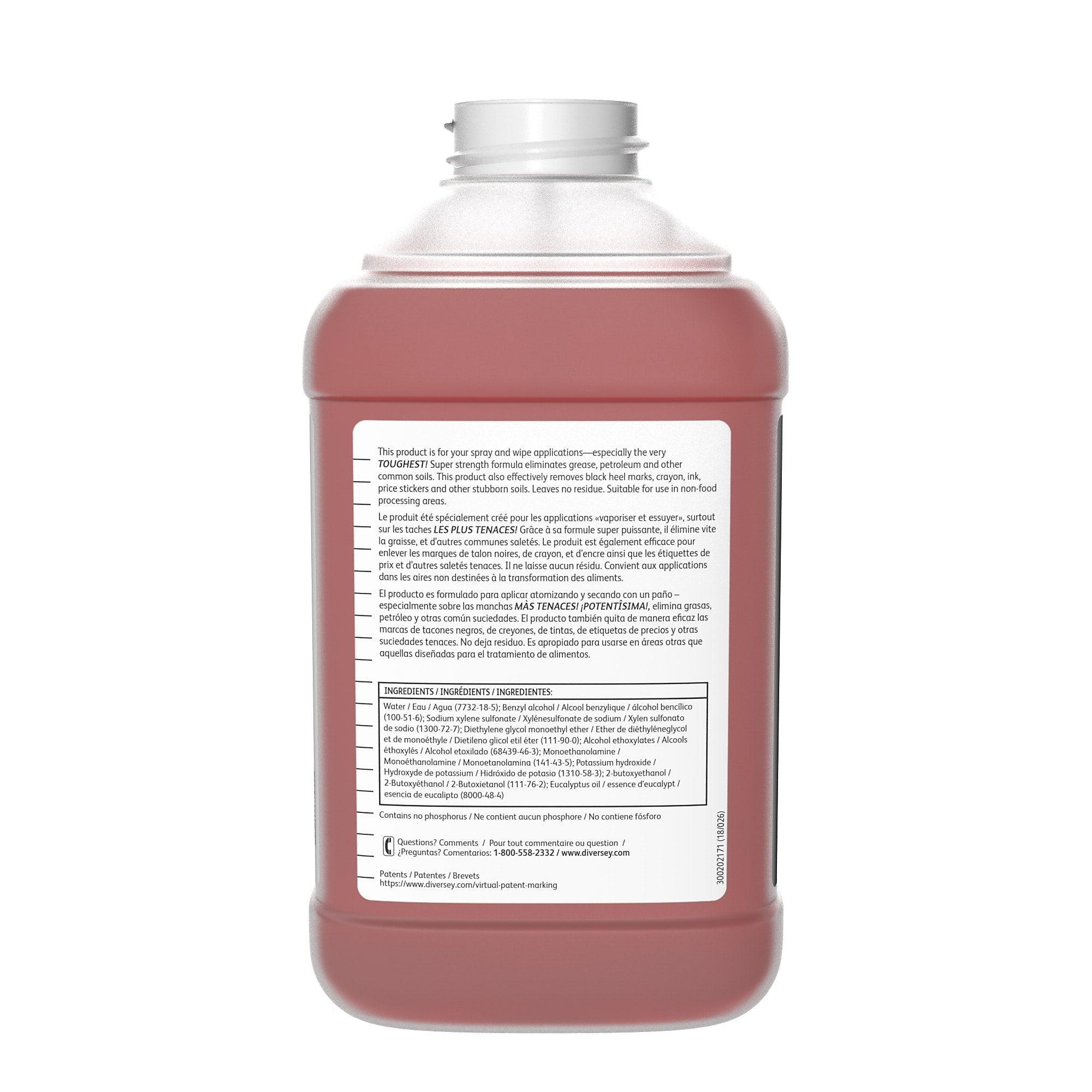 Spitfire SC Multipurpose Cleaner for Diversey J-Fill, Pine, 2.5 L / 2.64 U.S. Qt., 2/Carton
