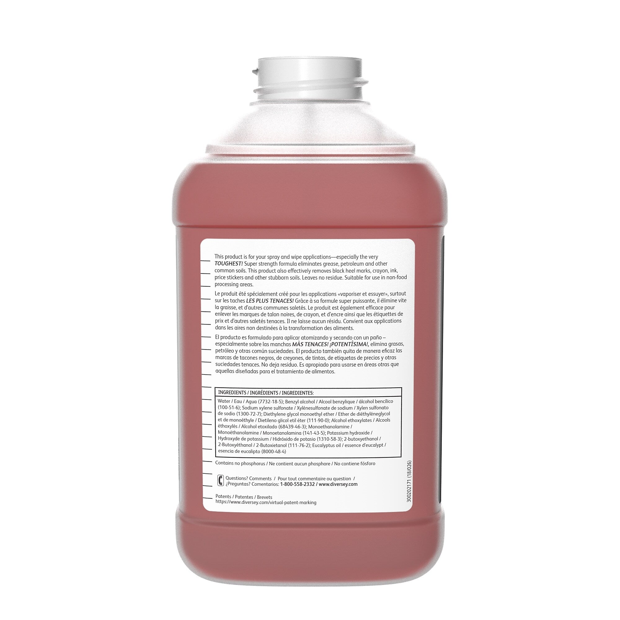 Spitfire SC Multipurpose Cleaner for Diversey J-Fill, Pine, 2.5 L / 2.64 U.S. Qt., 2/Carton