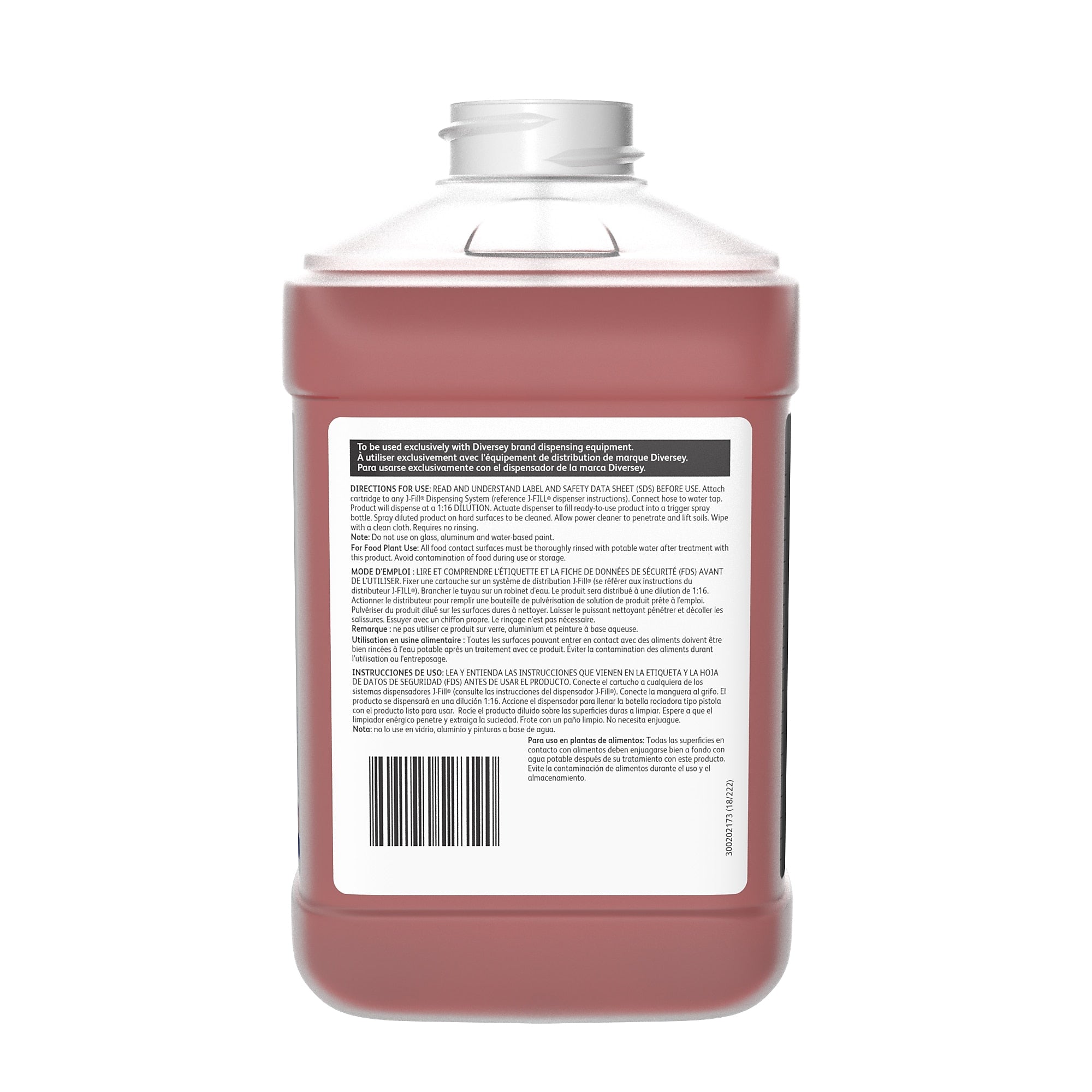 Spitfire SC Multipurpose Cleaner for Diversey J-Fill, Pine, 2.5 L / 2.64 U.S. Qt., 2/Carton