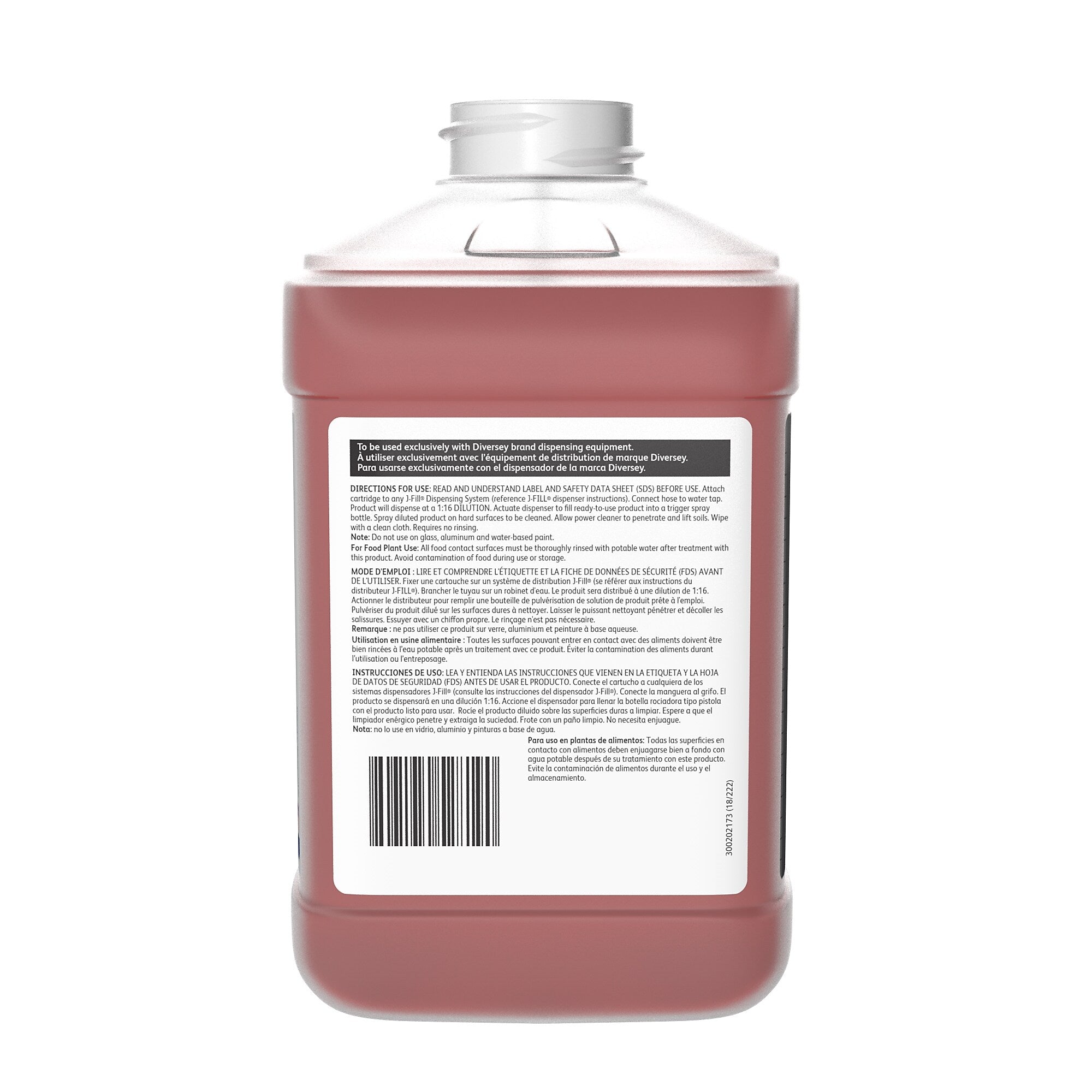 Spitfire SC Multipurpose Cleaner for Diversey J-Fill, Pine, 2.5 L / 2.64 U.S. Qt., 2/Carton