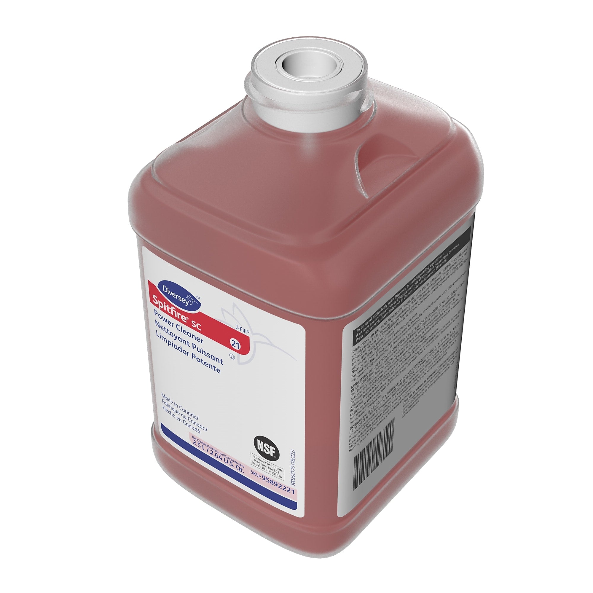 Spitfire SC Multipurpose Cleaner for Diversey J-Fill, Pine, 2.5 L / 2.64 U.S. Qt., 2/Carton