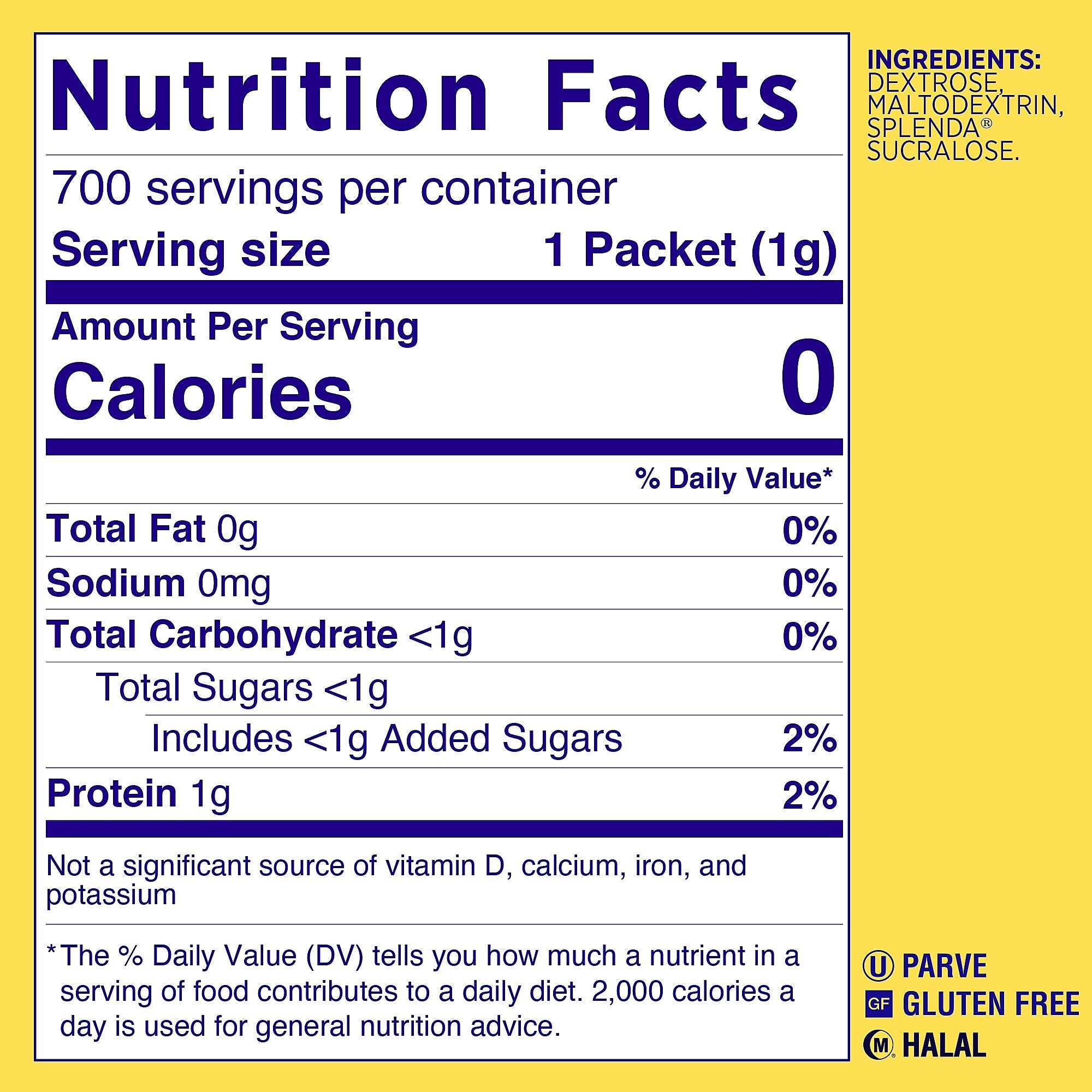 Splenda Artificial Sweetener, 2000/Carton