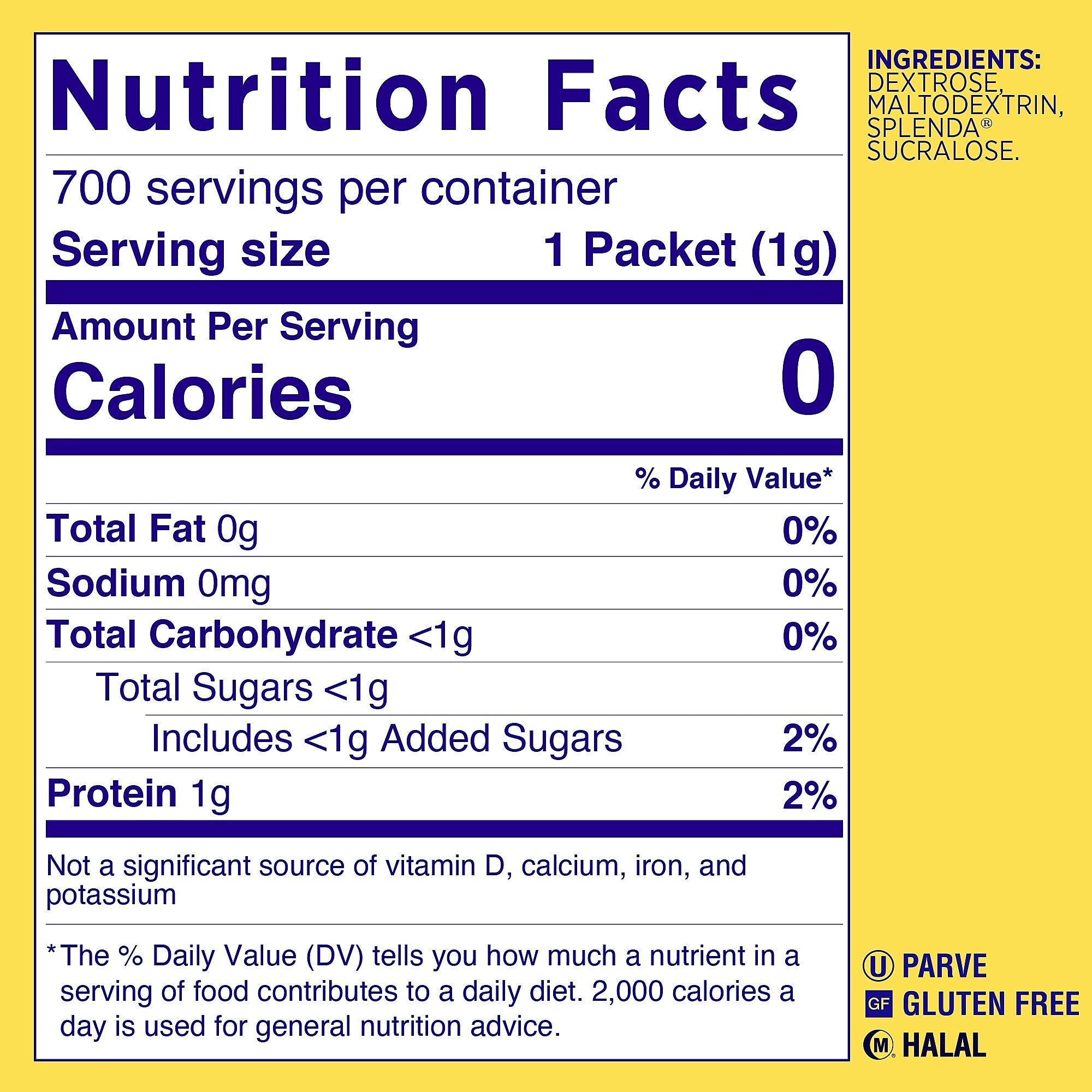 Splenda Artificial Sweetener, 2000/Carton