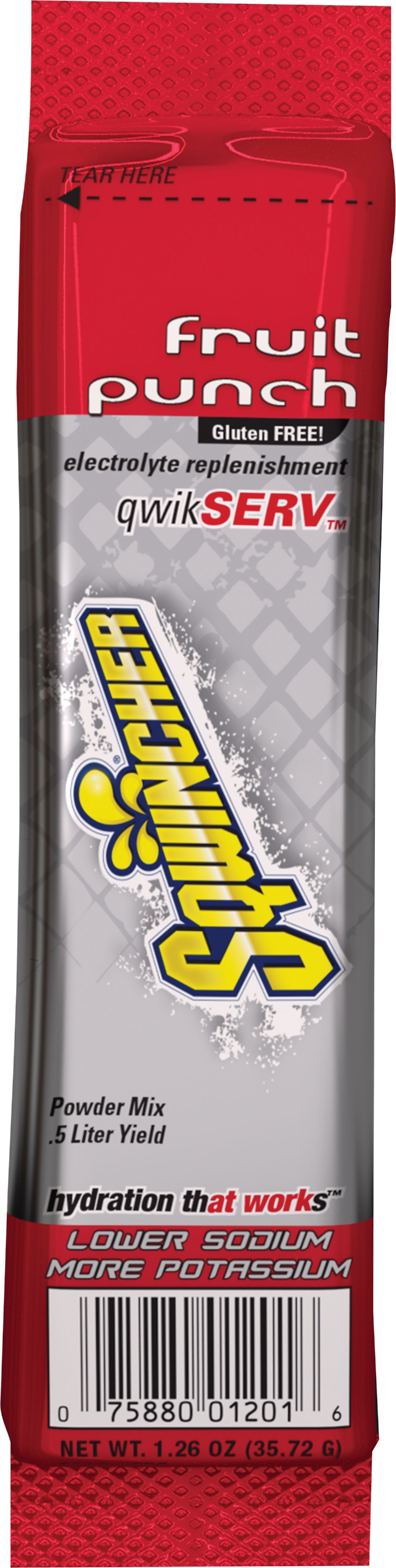 Sqwincher QwikServ Fruit Punch Powder Drink Mix, 16.9 oz., 8/Pack