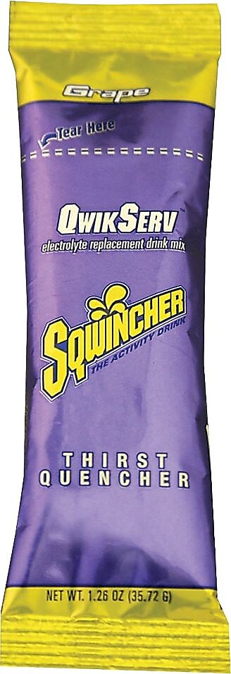 Sqwincher QwikServ Grape Powder Drink Mix, 16.9 oz., 8/Pack