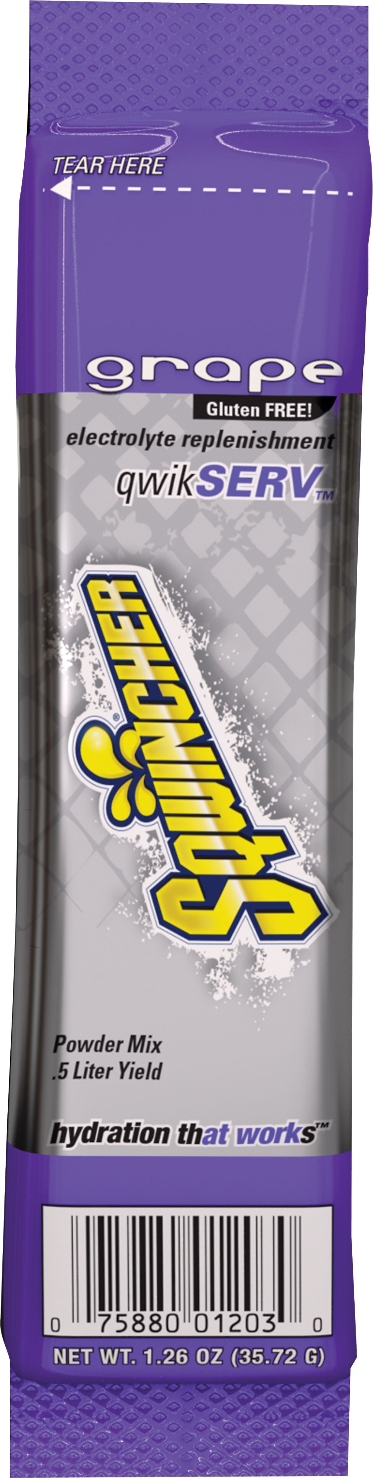 Sqwincher QwikServ Grape Powder Drink Mix, 16.9 oz., 8/Pack