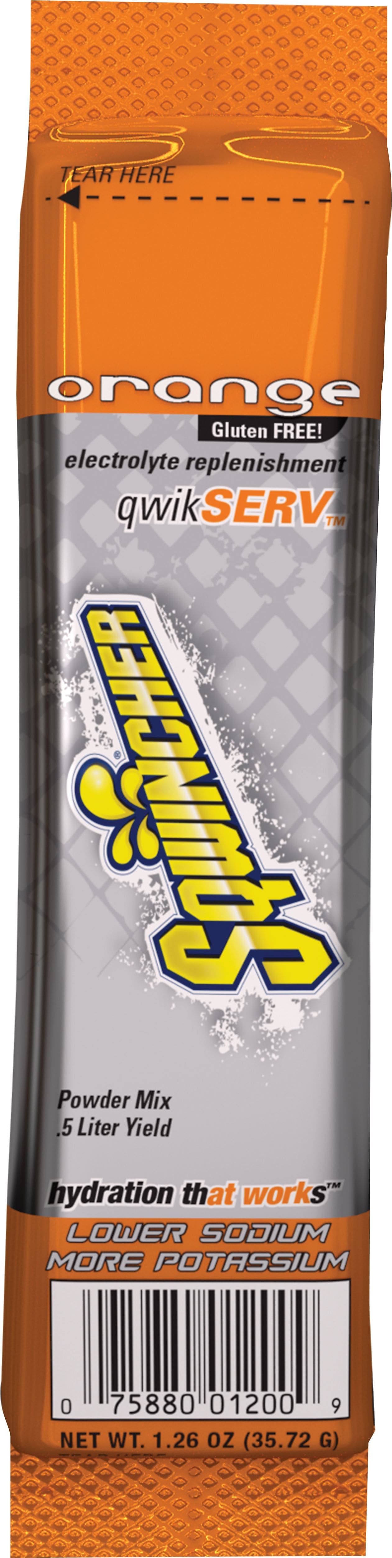 Sqwincher QwikServ Orange Powder Drink Mix, 16.9 oz., 8/Pack