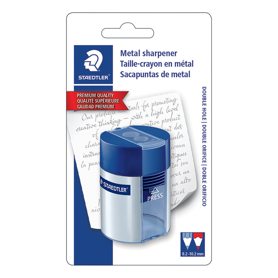 STAEDTLER Manual Pencil Sharpener, Blue/Silver