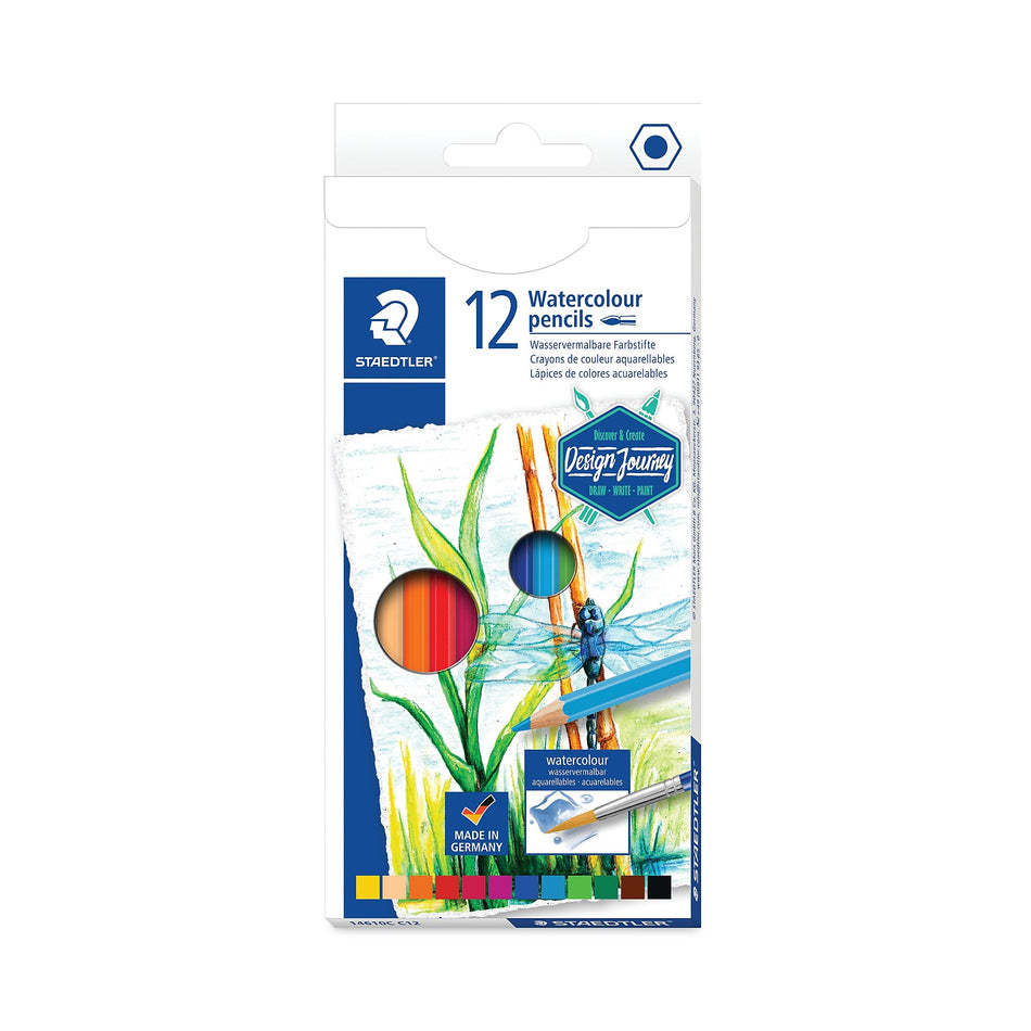 Staedtler® Watercolor Pencils, 2.9 mm, HB , Assorted Lead and Barrel Colors, 12/Pack