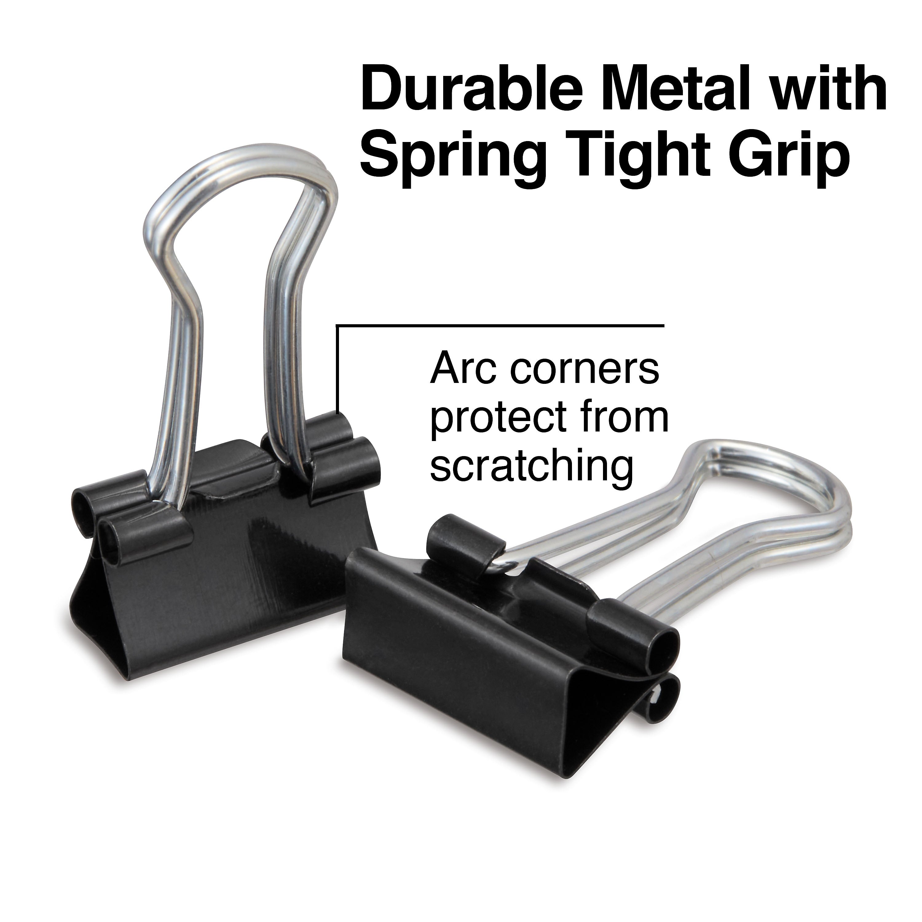 Staples 0.5"W Binder Clips, Micro, Black, 100/Pack