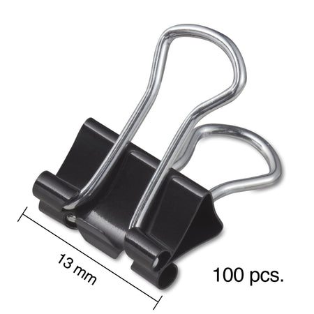 Staples 0.5"W Binder Clips, Micro, Black, 100/Pack