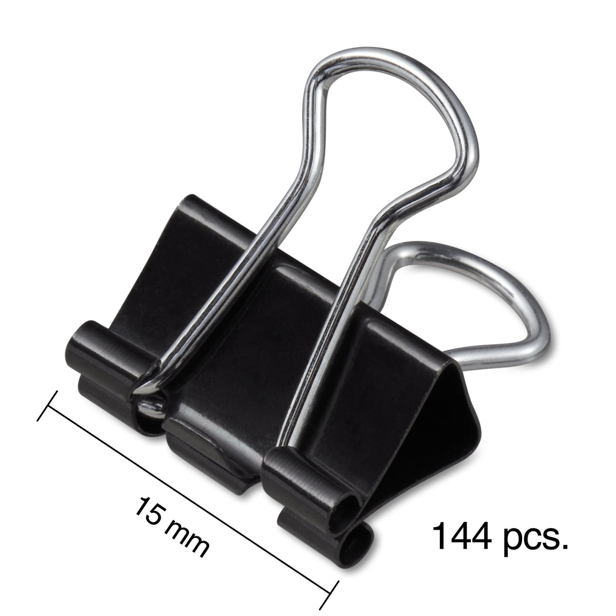 Staples 0.6" Binder Clips, Mini, Black, 144/Pack
