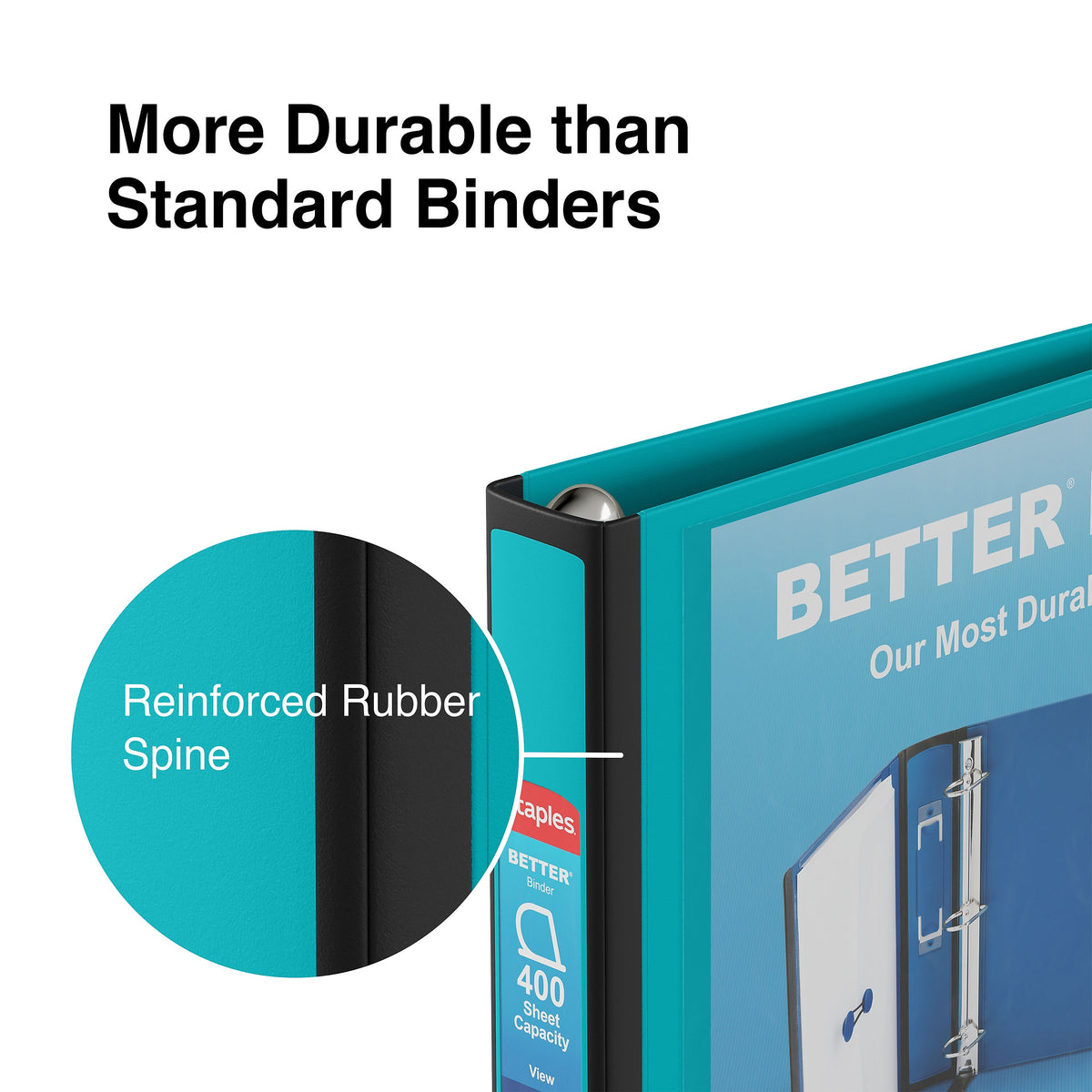 Staples 1 1/2" 3-Ring Better Binder, D-Ring, Light Blue